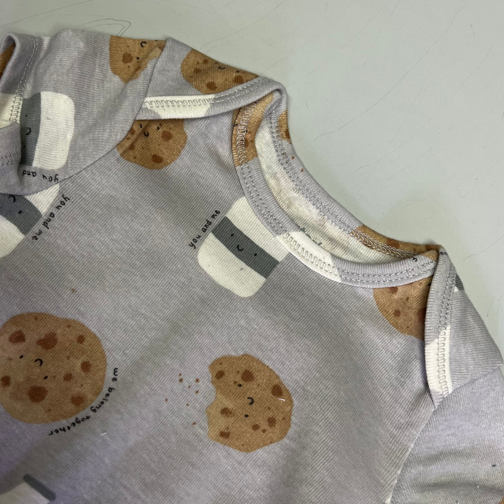 CARTERS (5 PIECE SET) Milk & Cookie - Animal Bodysuit Baby Boys Sz 9M Blue/White