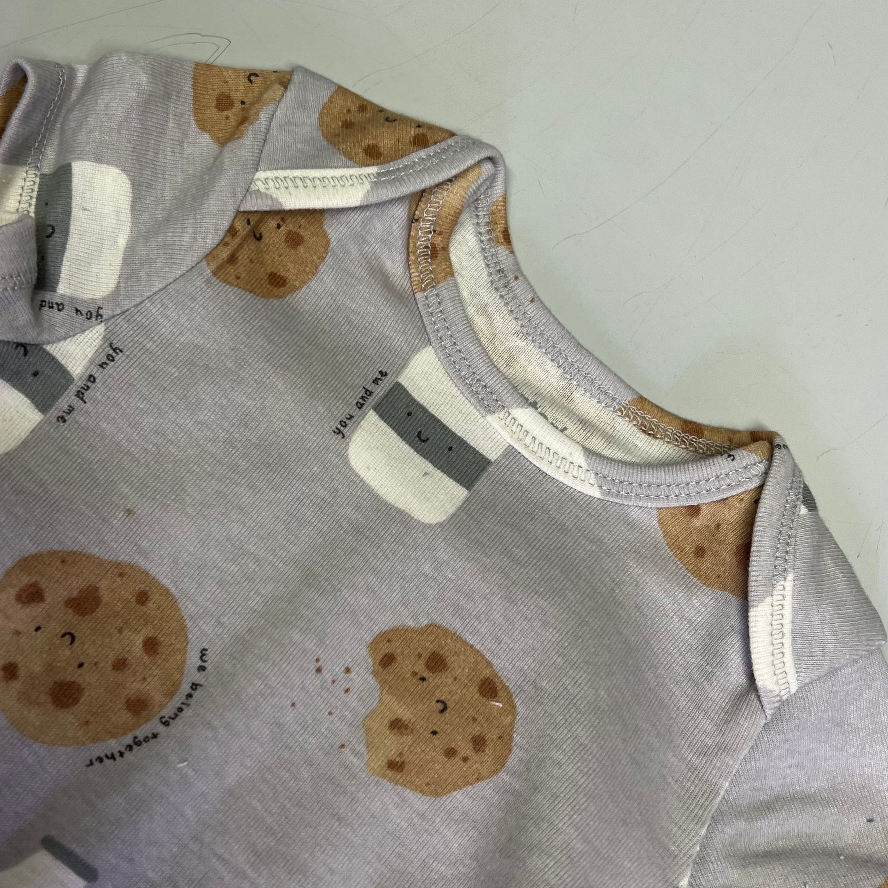 CARTERS (5 PIECE SET) Milk & Cookie - Animal Bodysuit Baby Boys Sz 9M Blue/White