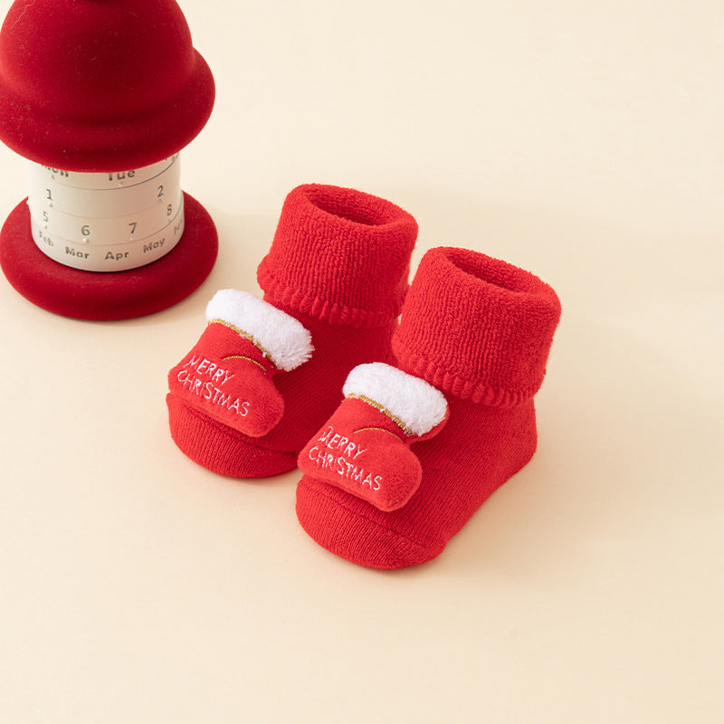Baby Socks Christmas Newborn For Baby Boys/Girls Christmas Floor Socks Anti-Slip Baby Step Socks For Baby Kids