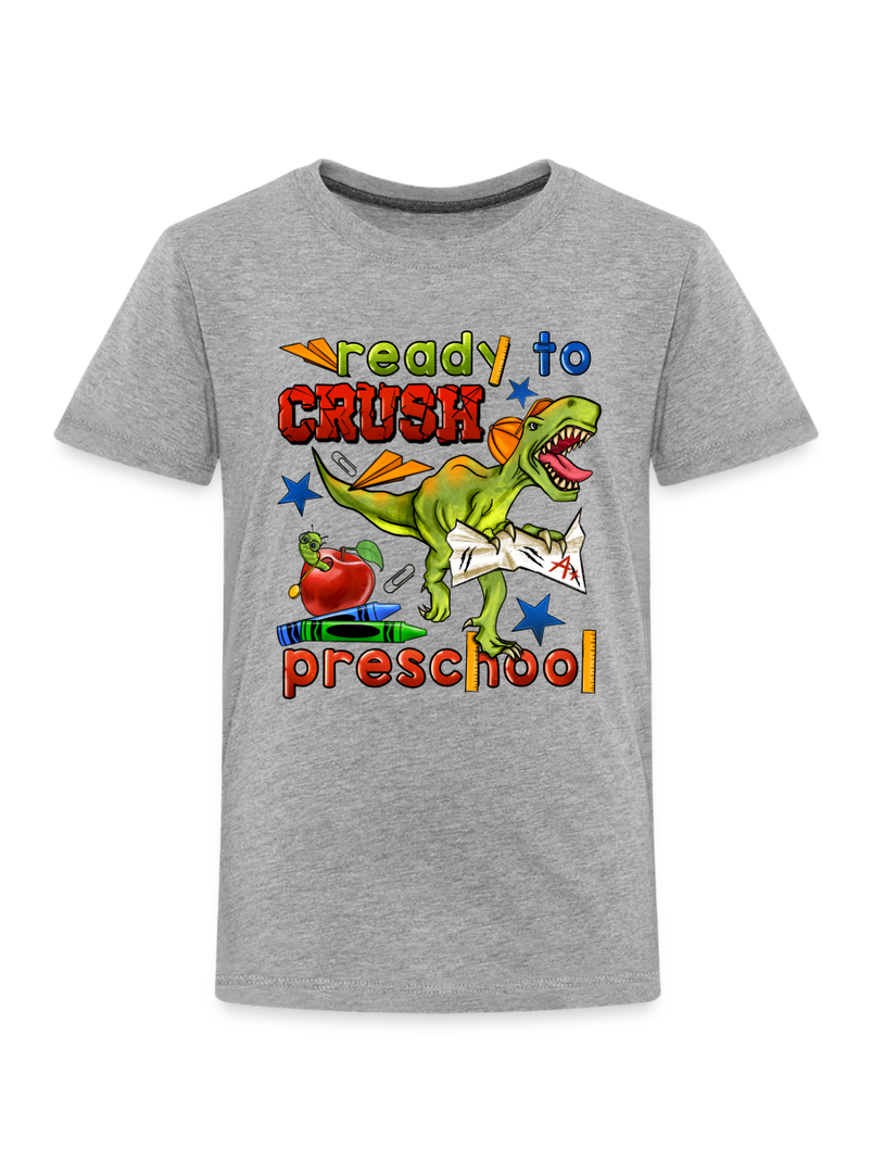 Toddler Boys Dinosaur Ready To crush Preschool Short Sleeve Premium T-Shirt