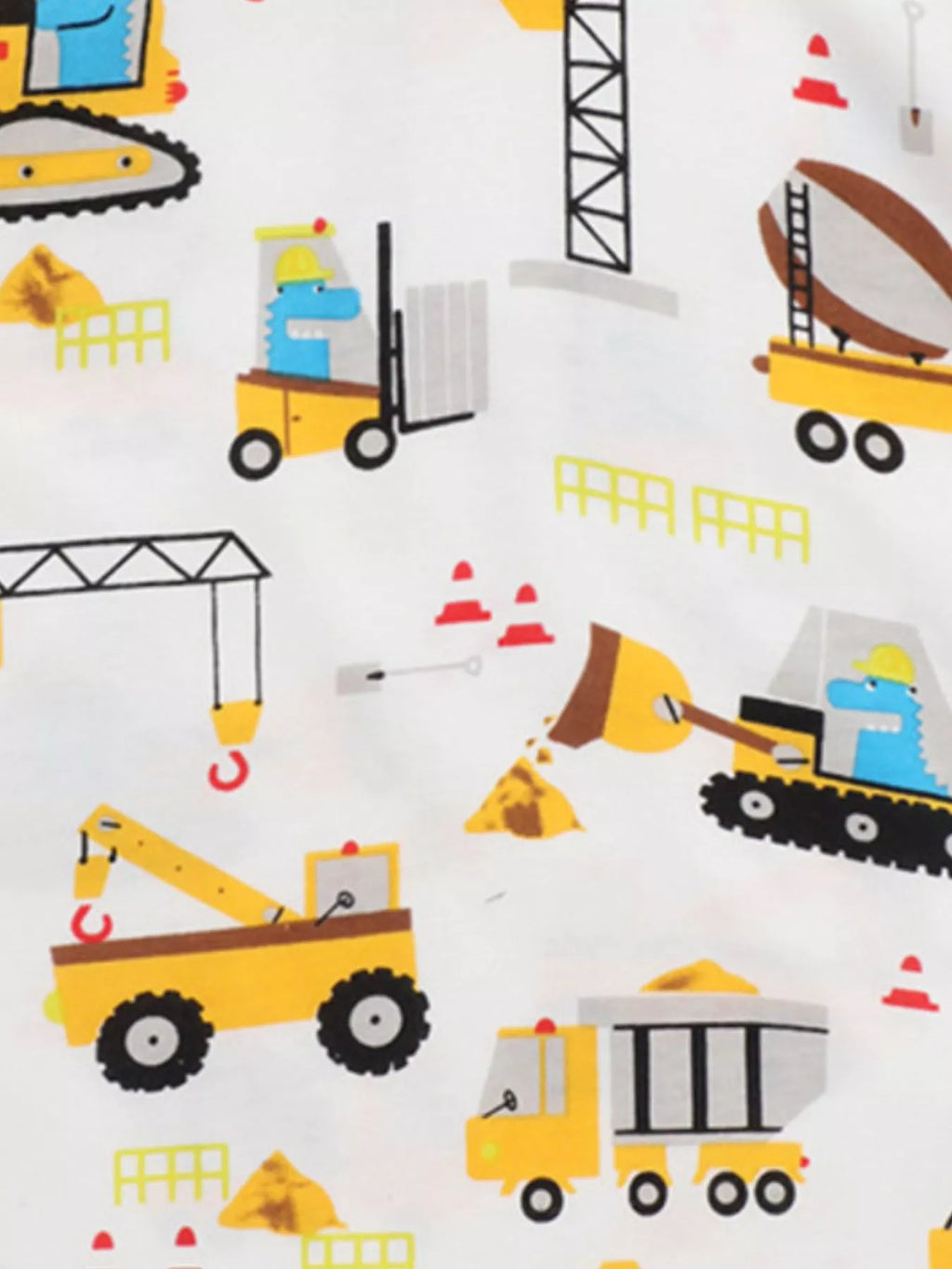 Toddler Boys Construction Vehicle Print Crew Neck Short Sleeve T-Shirt