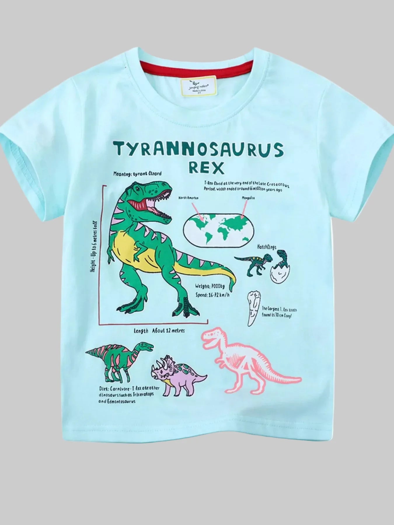 Toddler Boys Dinosaur Graphic Short Sleeve T-Shirt