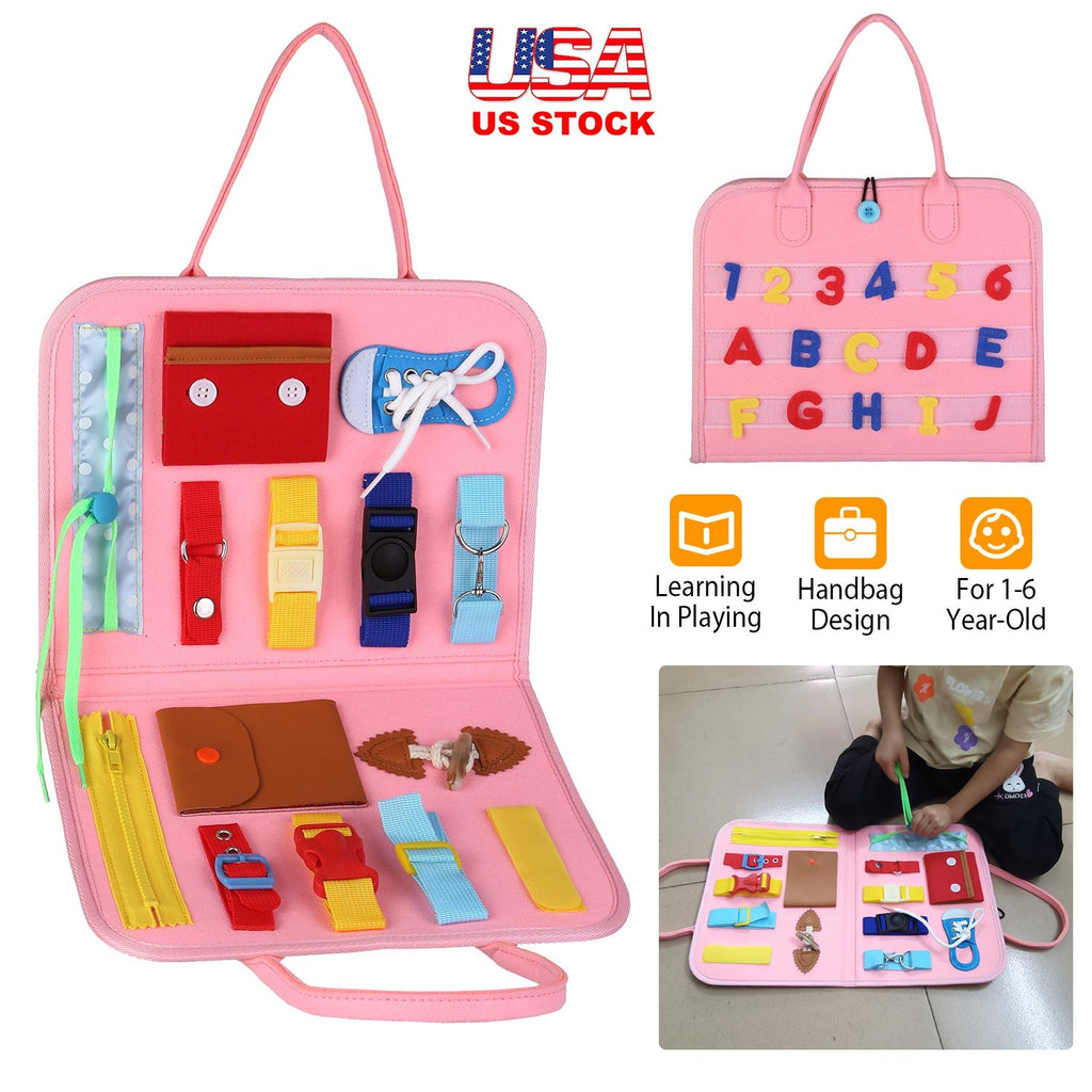 Kids Busy Board Sensory Activity Board Preschool Learning Toys Montessori Educational Gift for 1-6 Years Old Baby Toddler Girls Boys