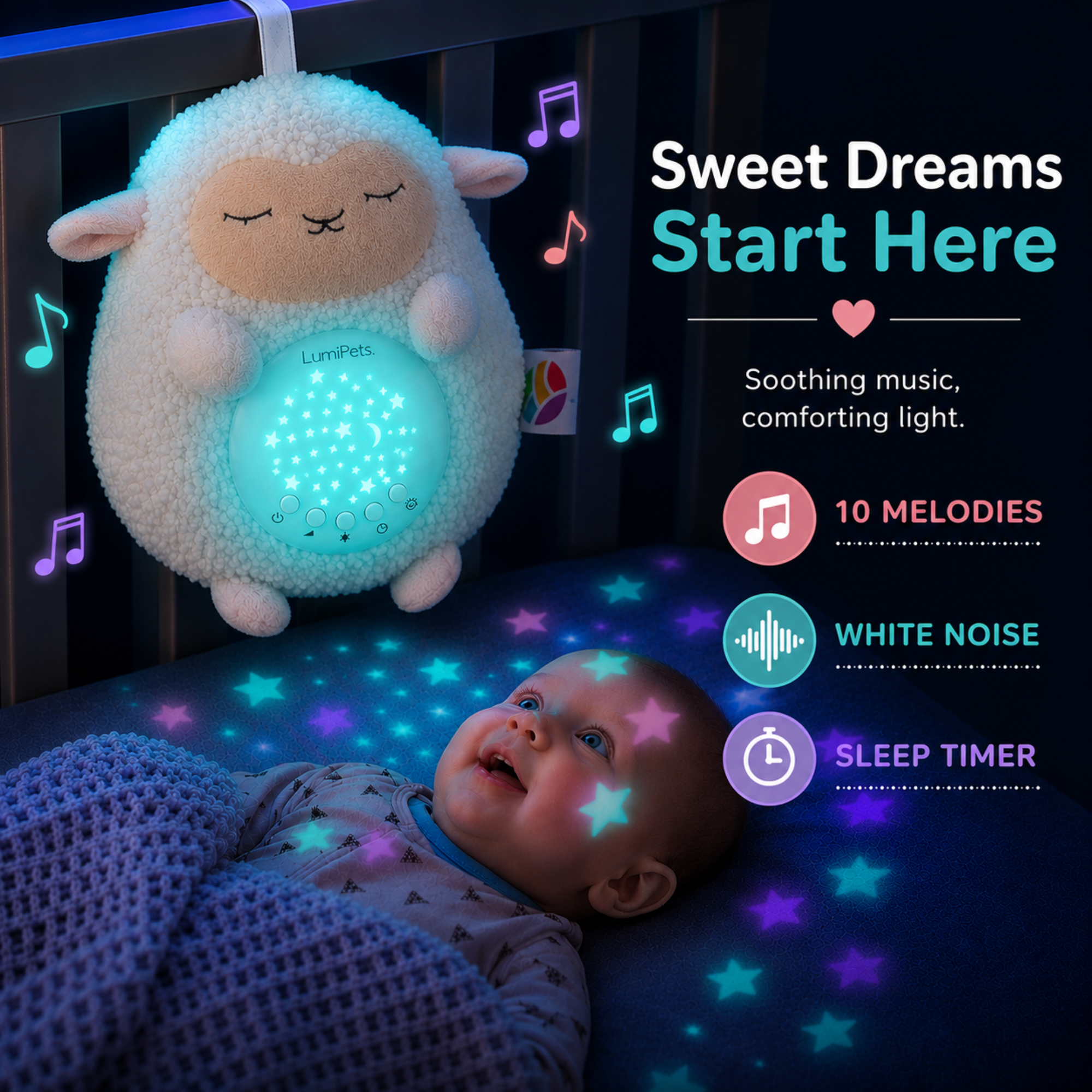 Sound Soother Lamb - Nursery Sound Soother Night Light