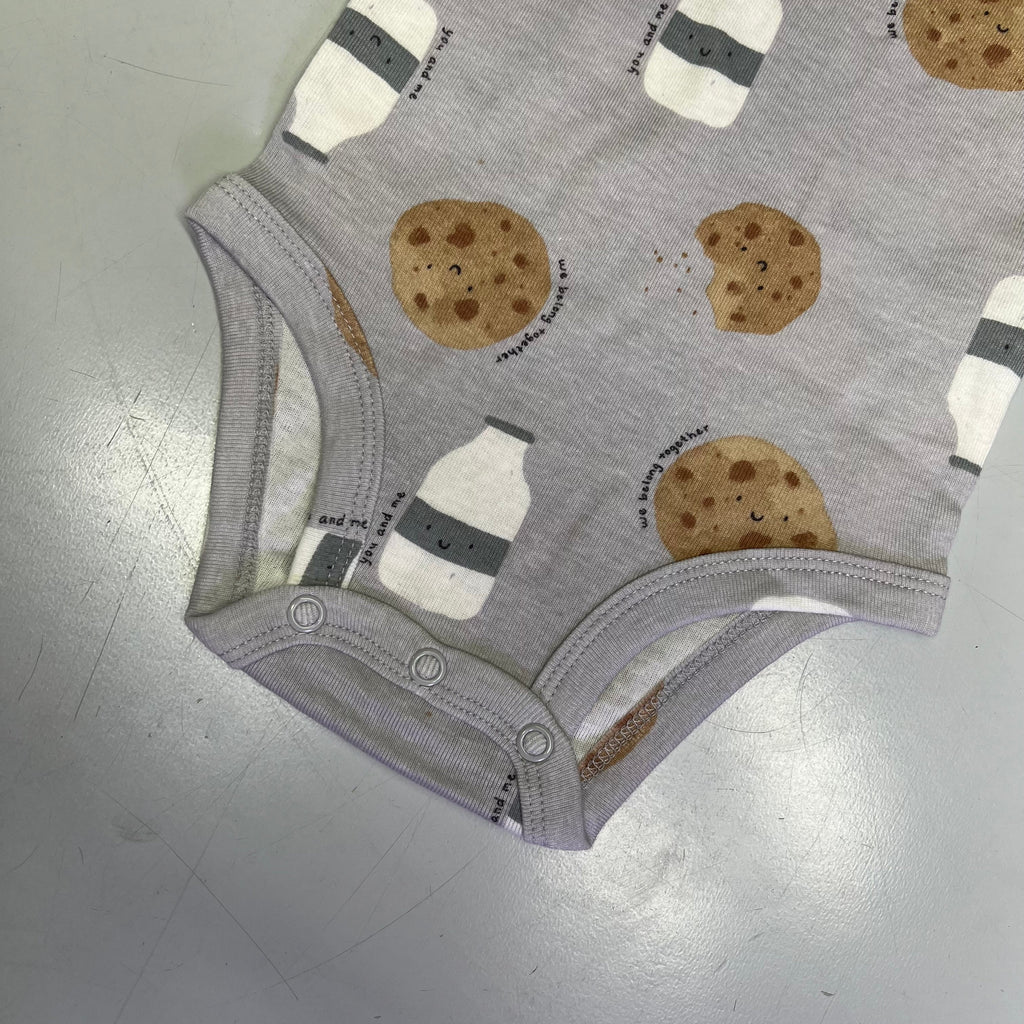 CARTERS (5 PIECE SET) Milk & Cookie - Animal Bodysuit Baby Boys Sz 9M Blue/White