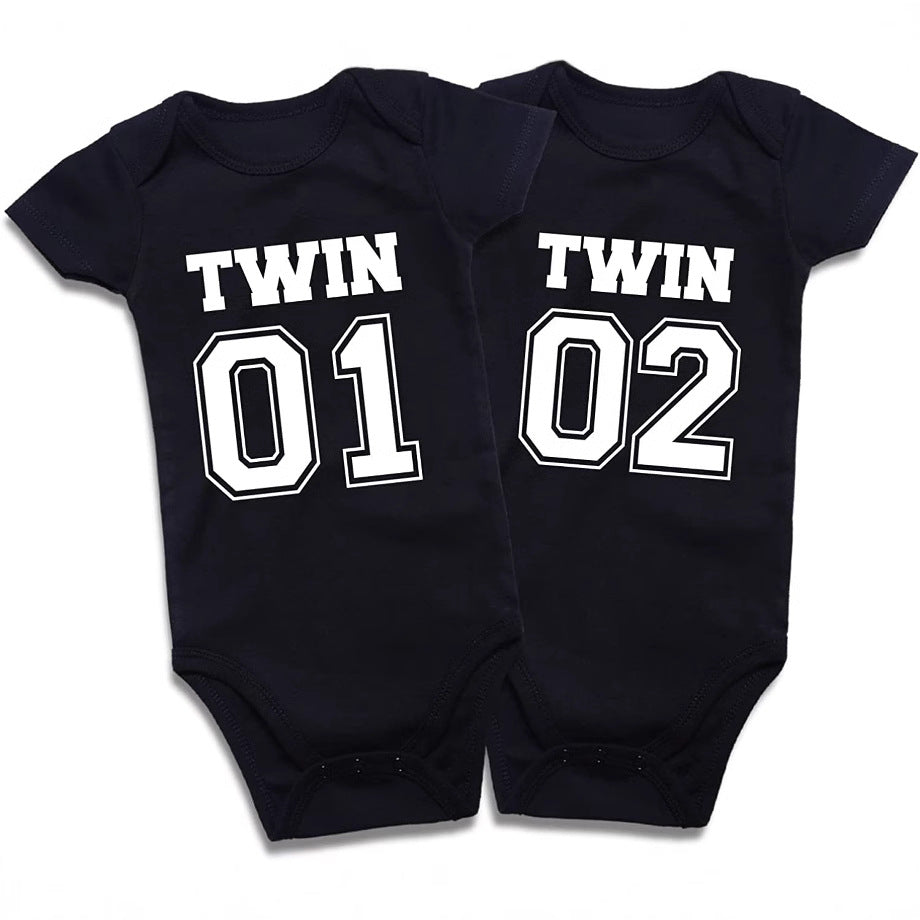 Cotton Baby Onesies 2-Pack - Short Sleeve Bodysuit for Newborn Twins - Soft Infant Clothing