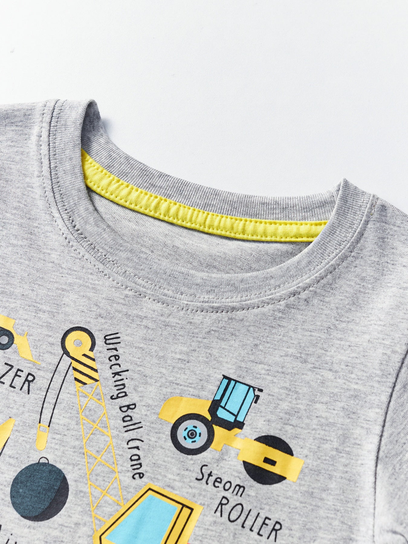Toddler Boys and Boys Construction Vehicle Crew Neck Short Sleeve T-Shirt