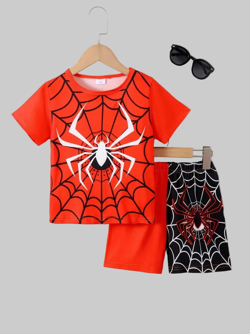 Toddler Boys Spider Round Neck Short Sleeve T-Shirt and Pants Set