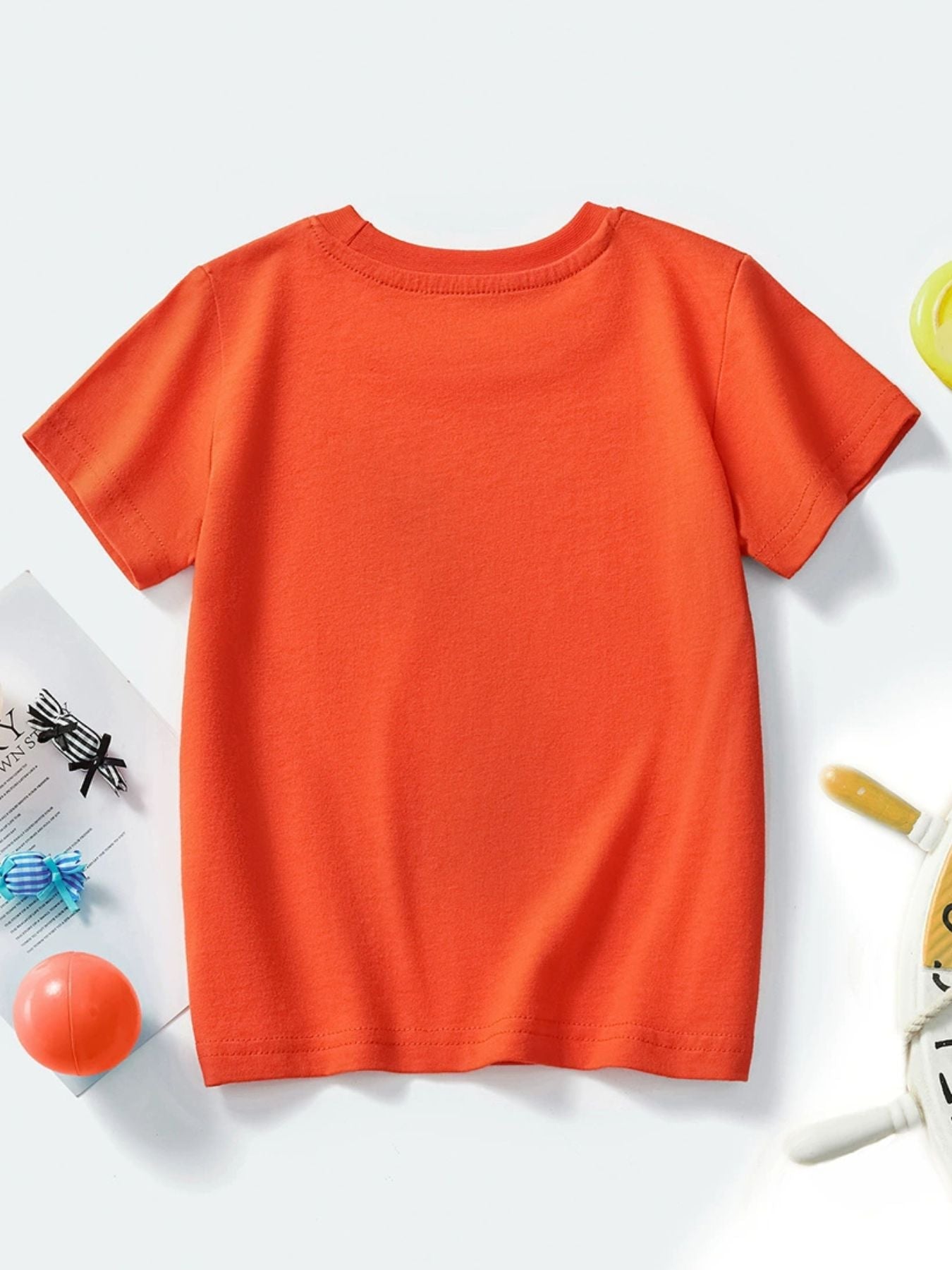 Toddler Boys and Boys Construction Vehicle Crew Neck Short Sleeve T-Shirt