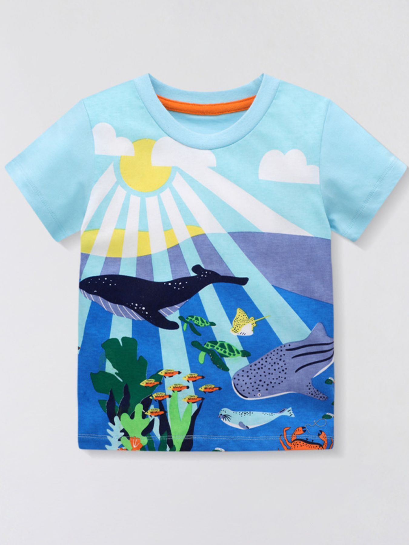 Toddler Boys and Boys Printed Round Neck Short Sleeve T-Shirt