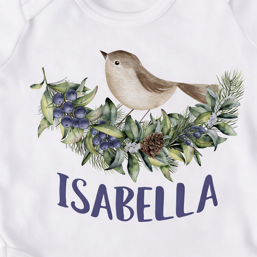 Personalized baby girl outfit, Baby Girl Bodysuit, Custom Baby Shower Gift, baby shower girl, woodland baby shirt spring greenery outfit