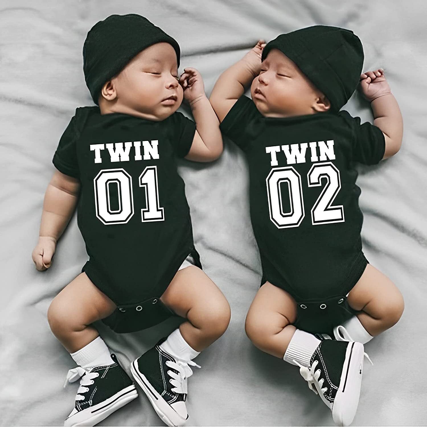 Cotton Baby Onesies 2-Pack - Short Sleeve Bodysuit for Newborn Twins - Soft Infant Clothing