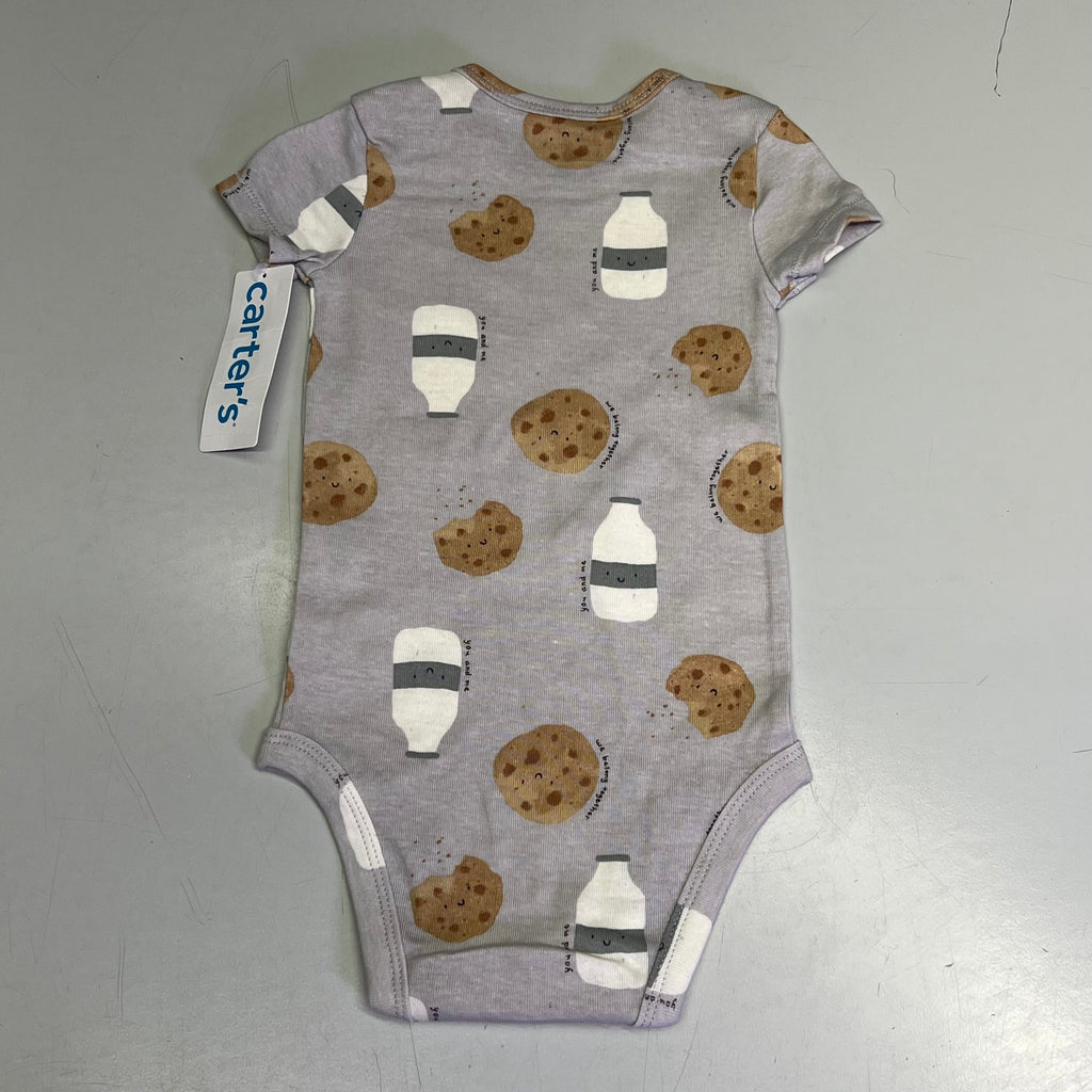 CARTERS (5 PIECE SET) Milk & Cookie - Animal Bodysuit Baby Boys Sz 9M Blue/White