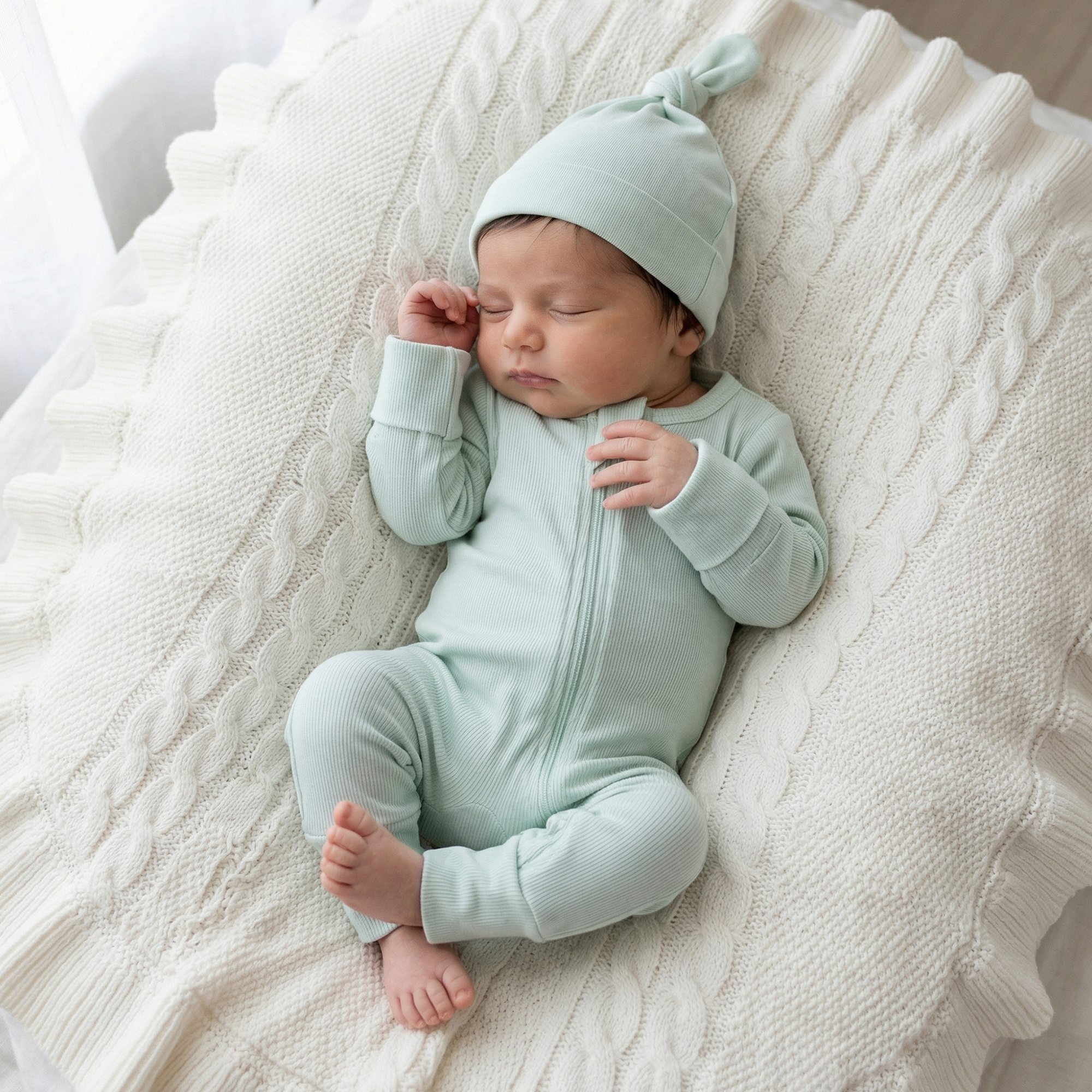 Mint Convertible Footie Pajamas