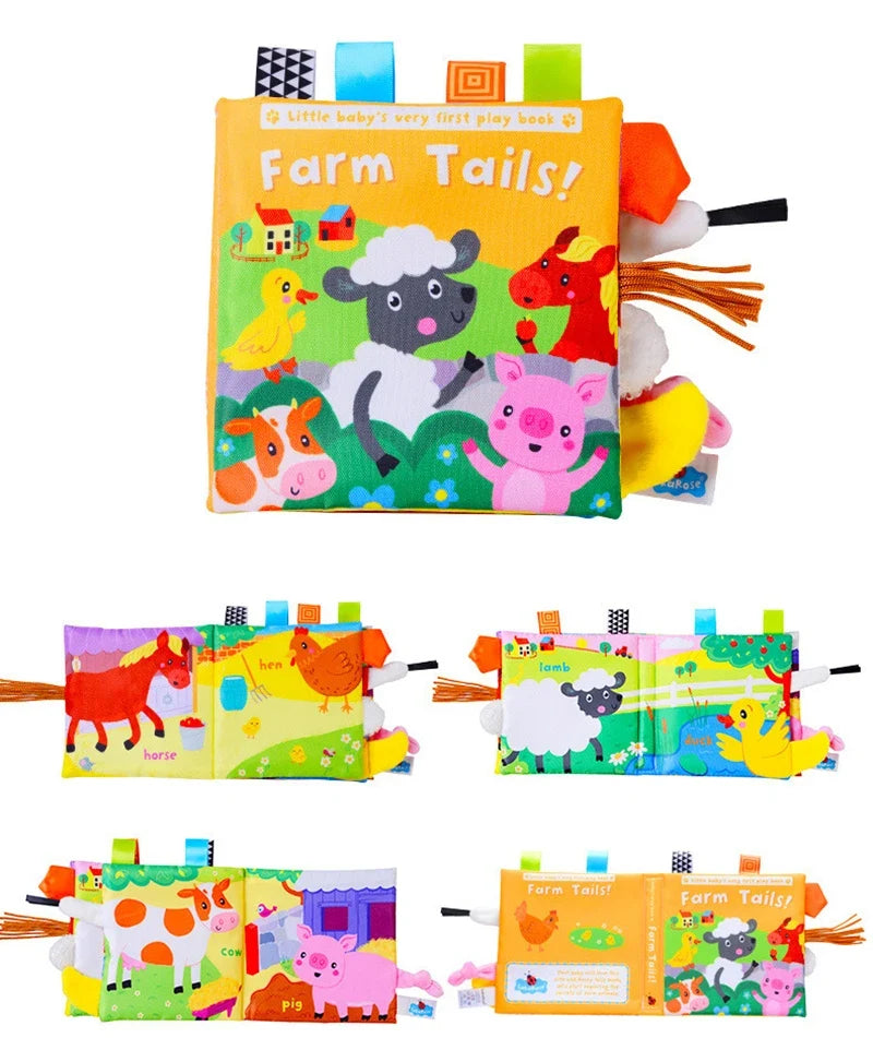 Baby Cloth Book Cartoon Animal Sensory Learning Toy