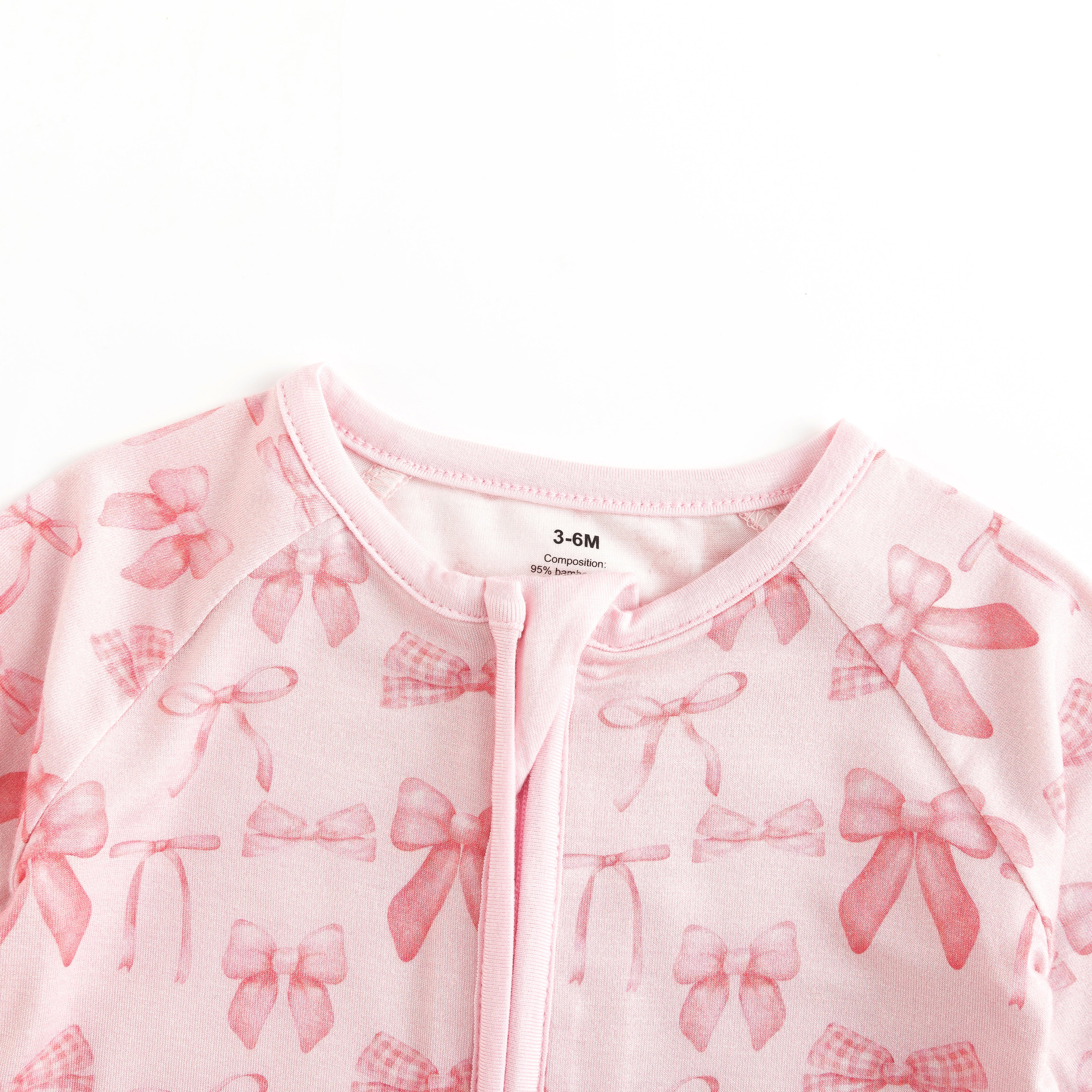 Pink Bows (Convertible Zip Footies)