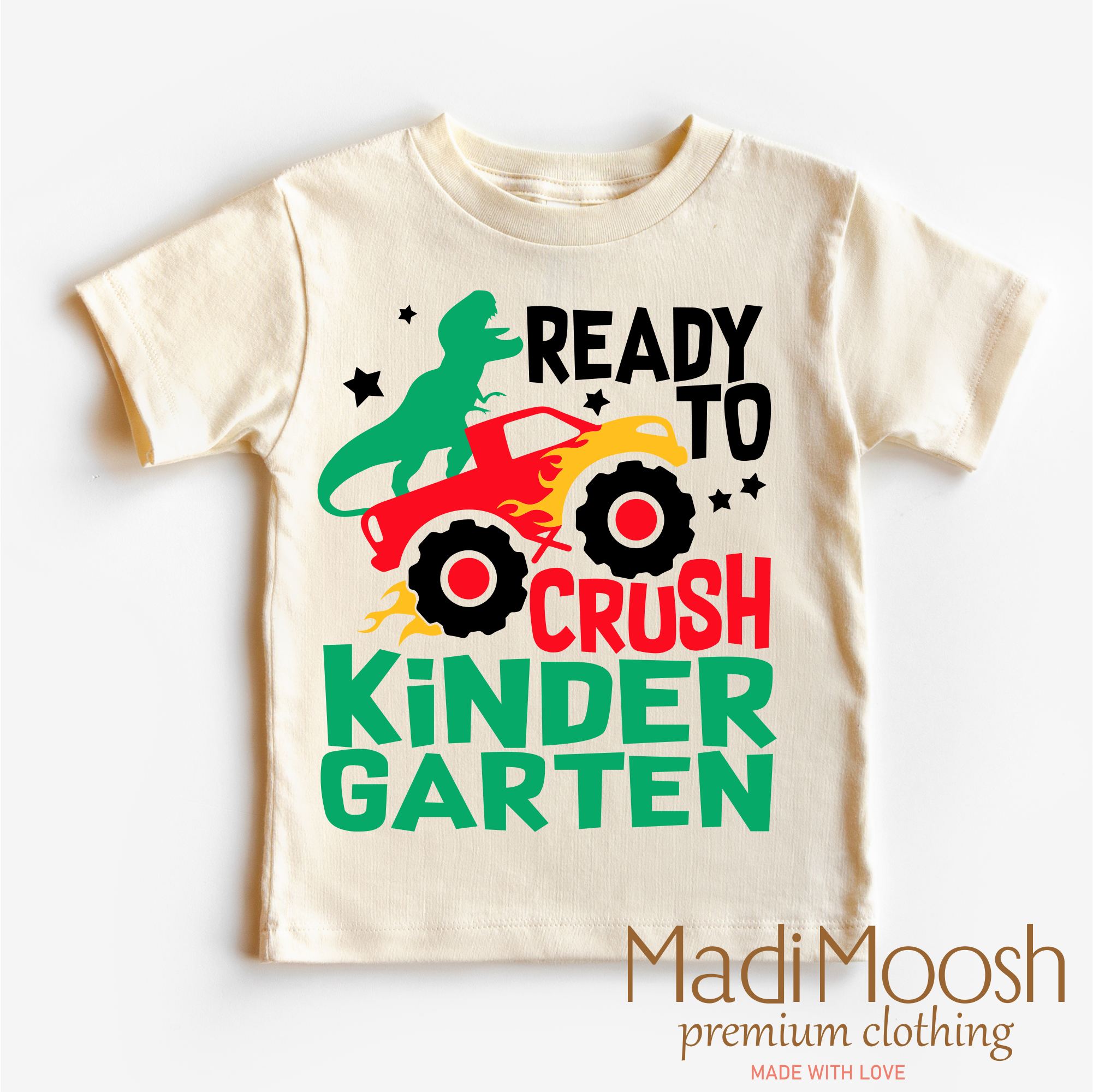 I'm Ready To Crush Kindergarten Dinosaur Monster Truck Shirt - Back To School Tee