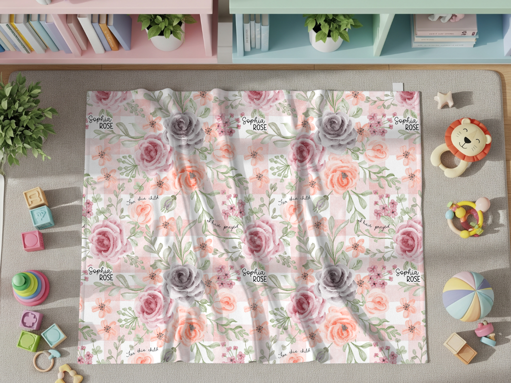 Personalized For This Child I Have Prayed Baby Swaddle Blanket