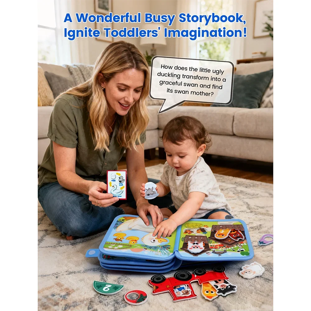 Montessori Busy Book Giraffe Sensory Learning Quiet Toy