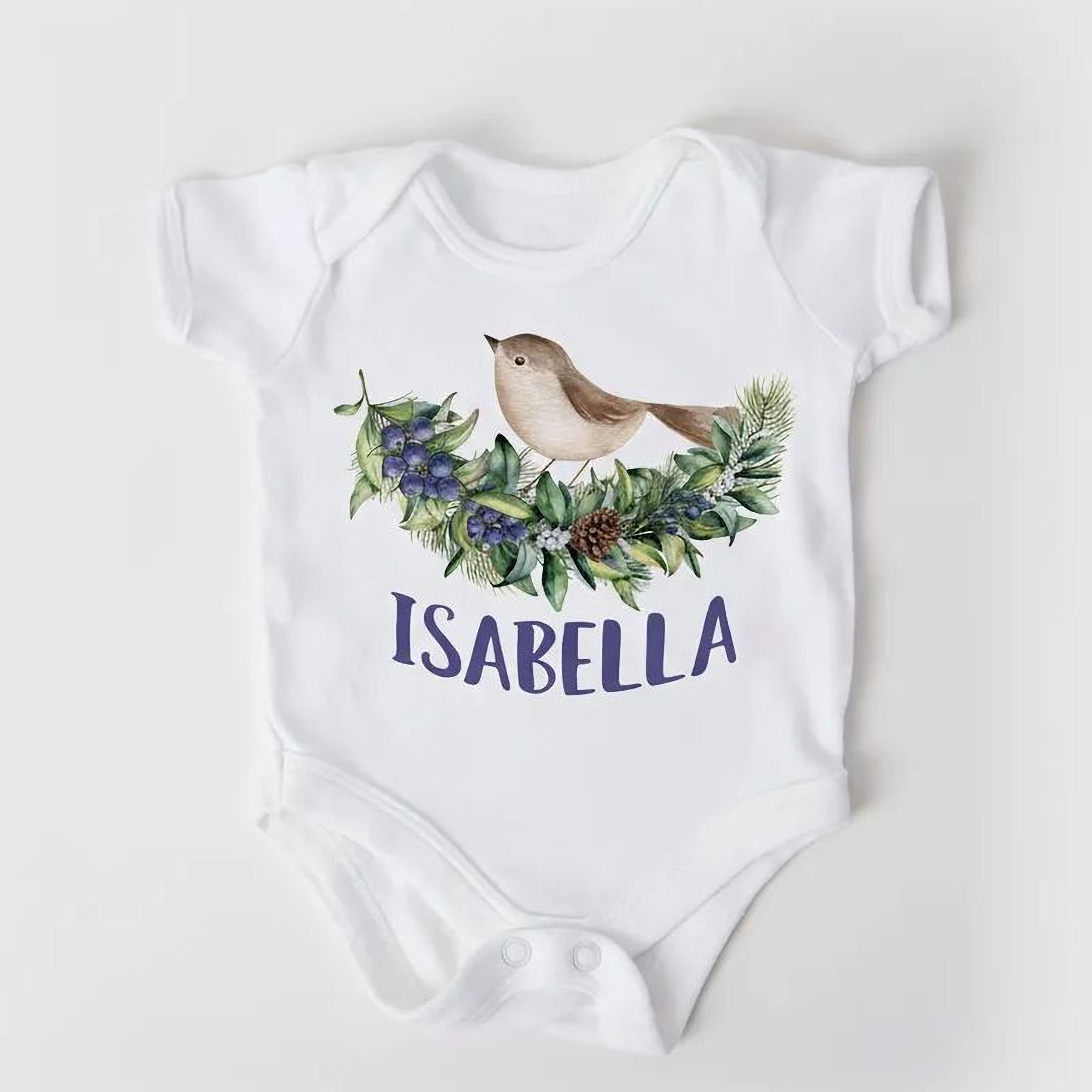 Personalized baby girl outfit, Baby Girl Bodysuit, Custom Baby Shower Gift, baby shower girl, woodland baby shirt spring greenery outfit