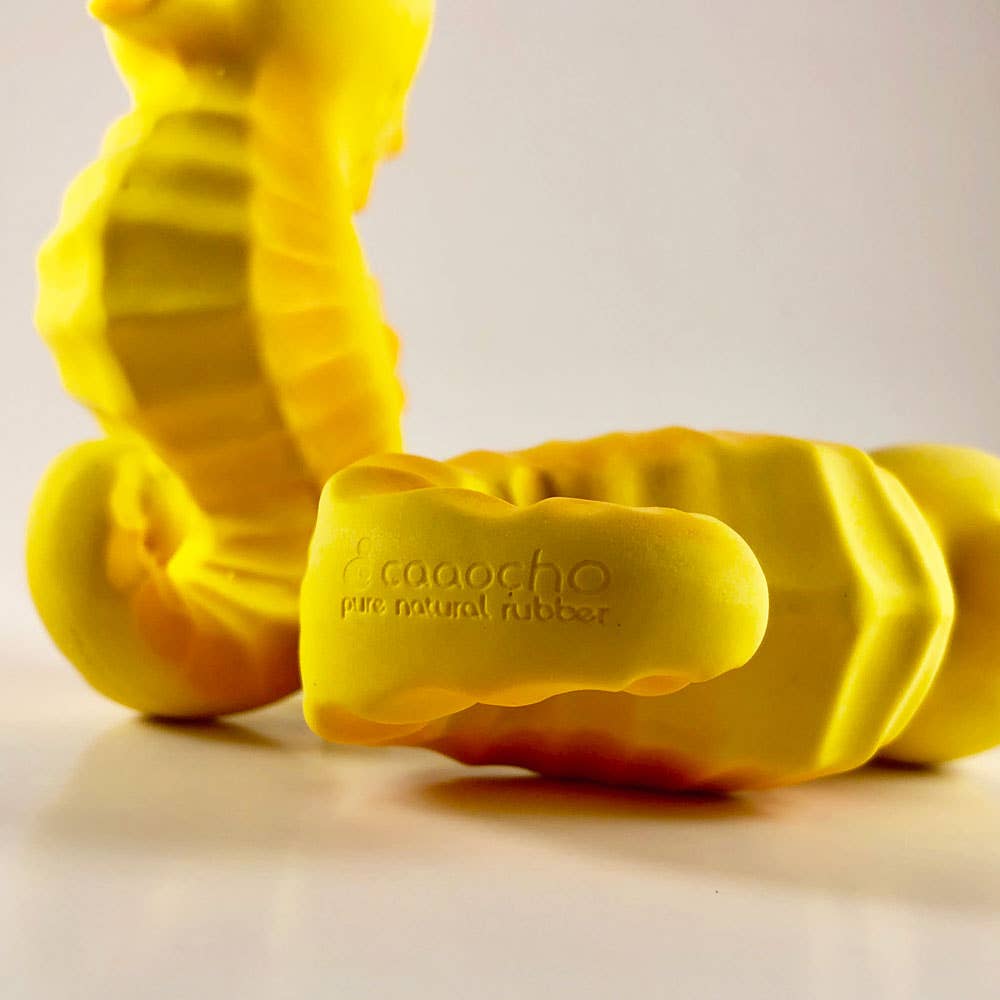 CaaOcho Natural Rubber Toys - Natural Rubber Seahorse Non-Toxic Bath Toy, Mold-free design