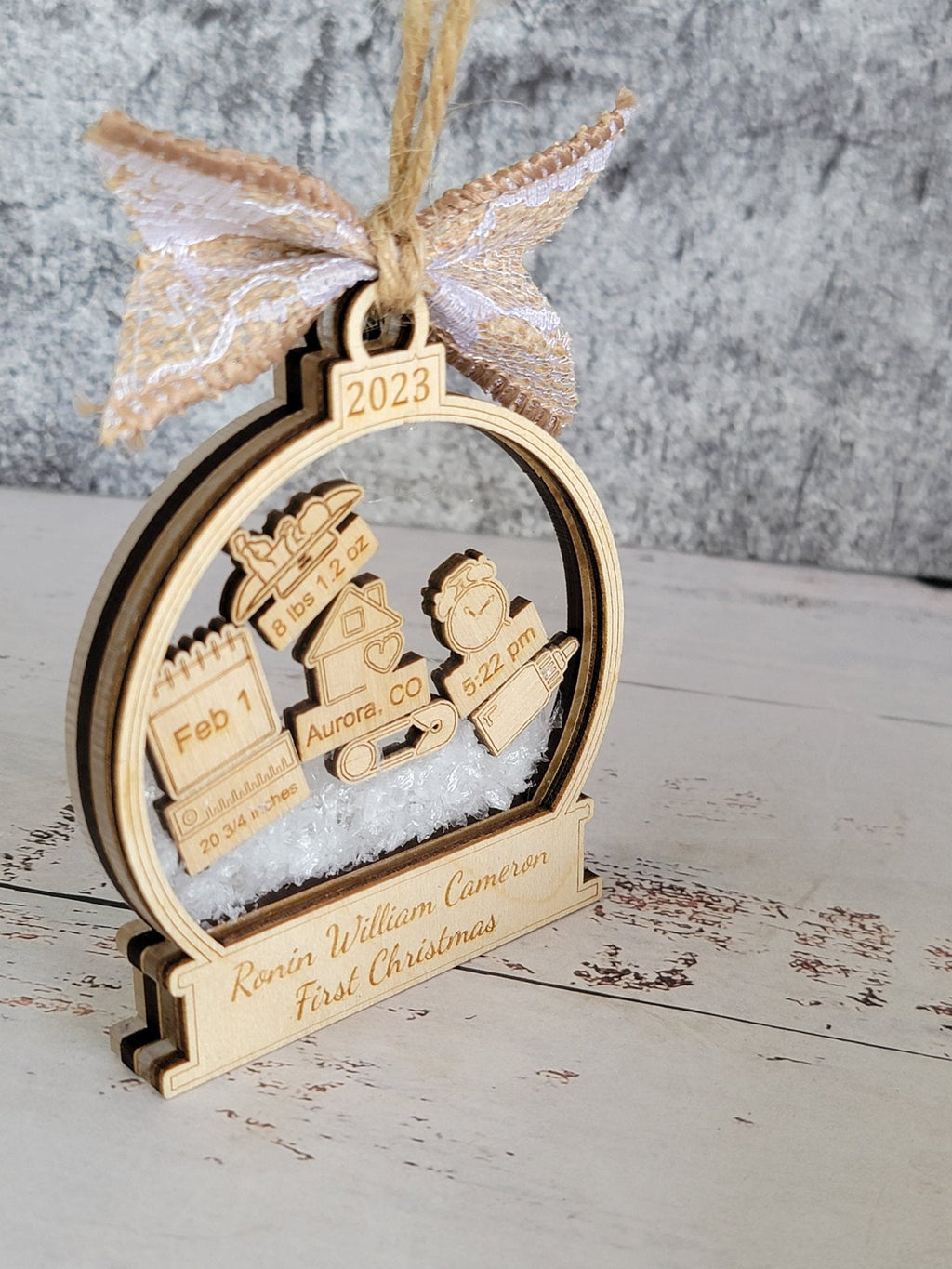 Baby's First Christmas Ornament  Snow Globe Edition
