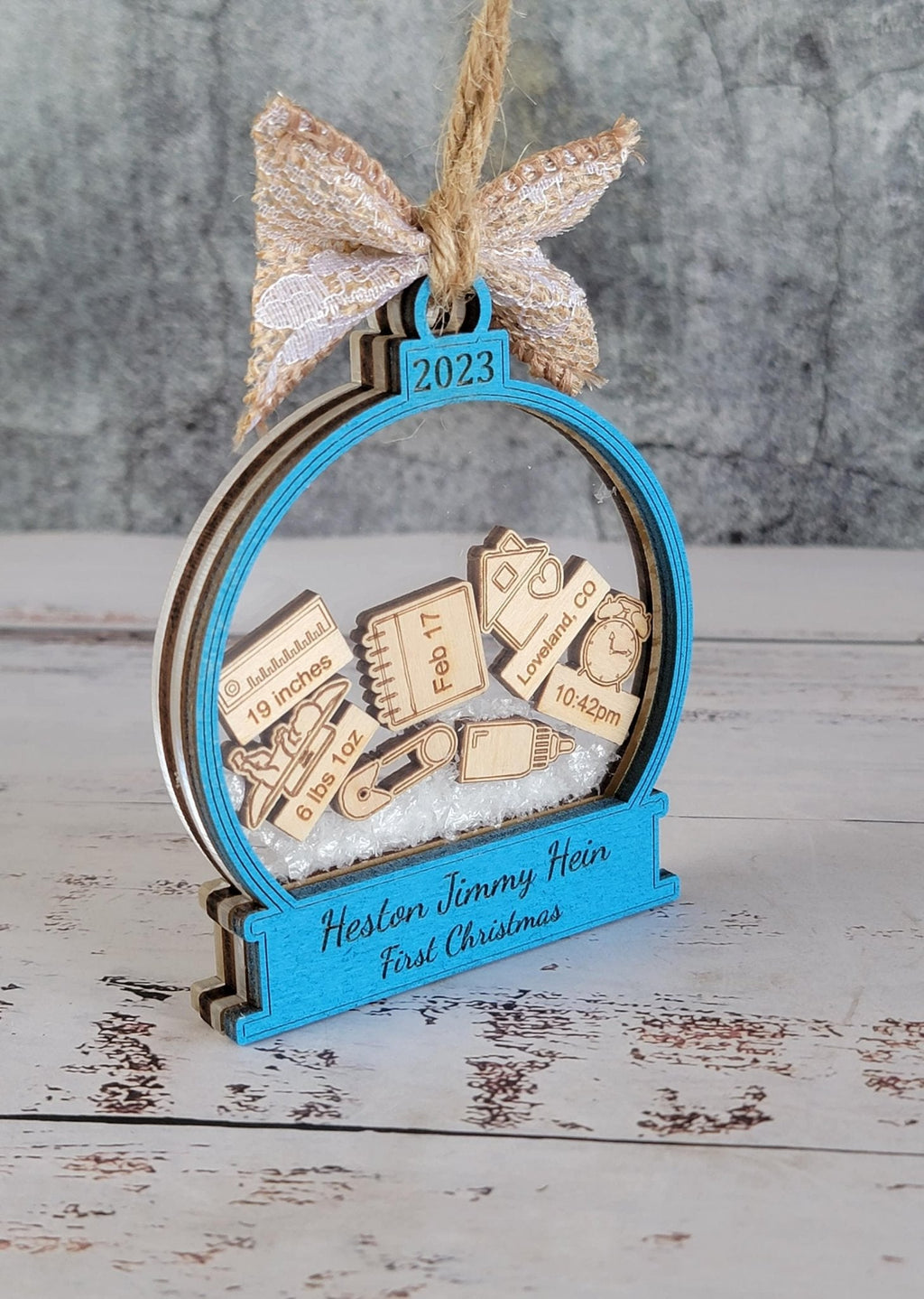 Baby's First Christmas Ornament  Snow Globe Edition