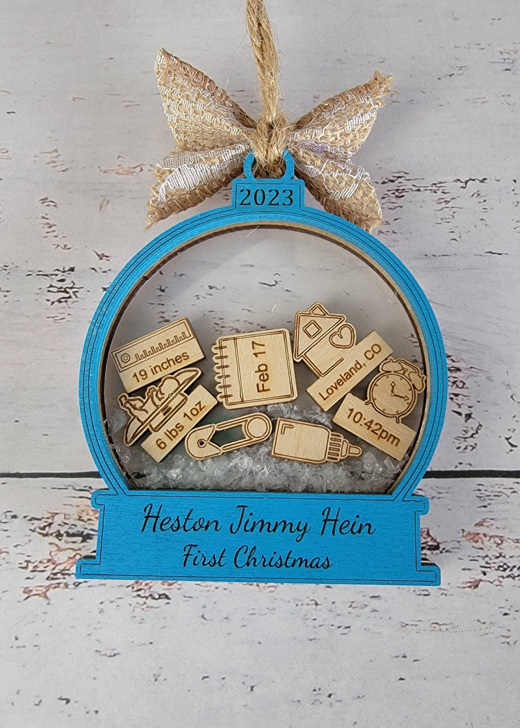 Baby's First Christmas Ornament  Snow Globe Edition