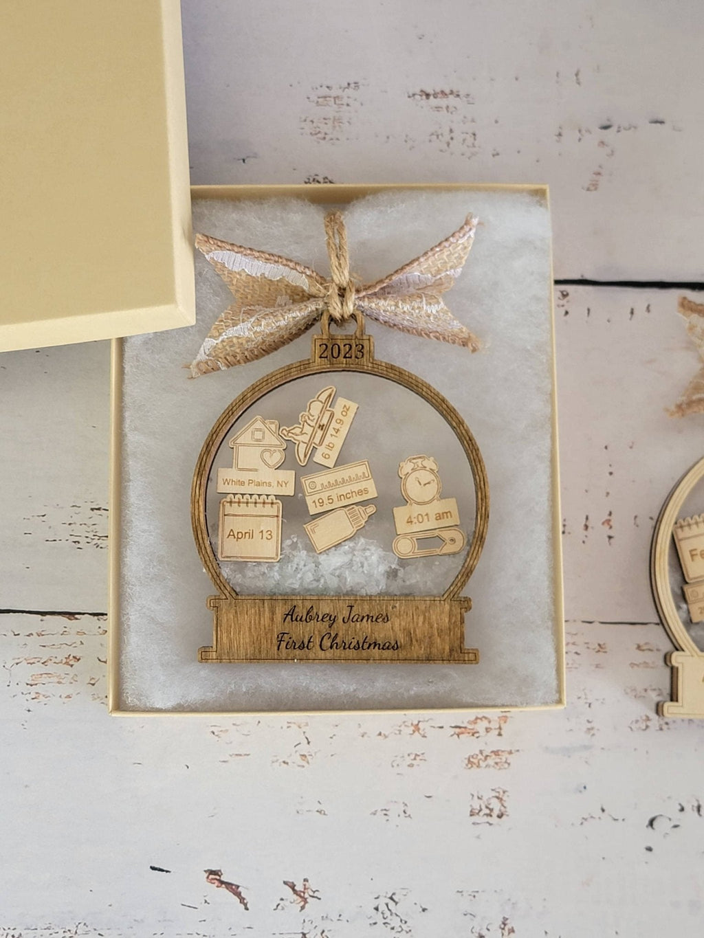 Baby's First Christmas Ornament  Snow Globe Edition