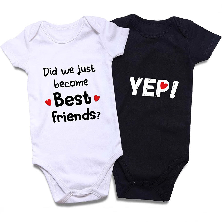 Cotton Baby Onesies 2-Pack - Short Sleeve Bodysuit for Newborn Twins - Soft Infant Clothing