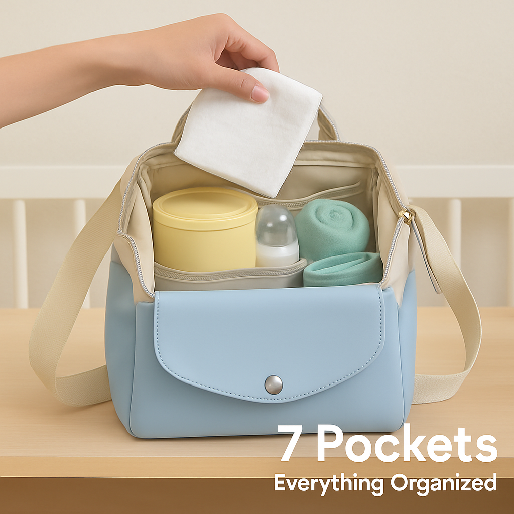 Diaper Bag with 7 Pockets and Insulated Compartments
