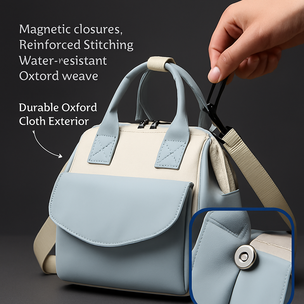 Diaper Bag with 7 Pockets and Insulated Compartments
