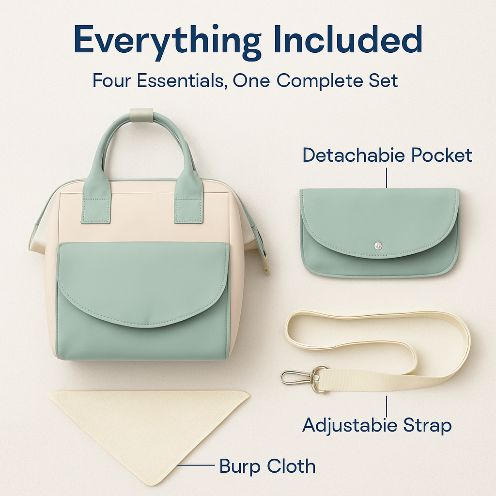 Diaper Bag with 7 Pockets and Insulated Compartments