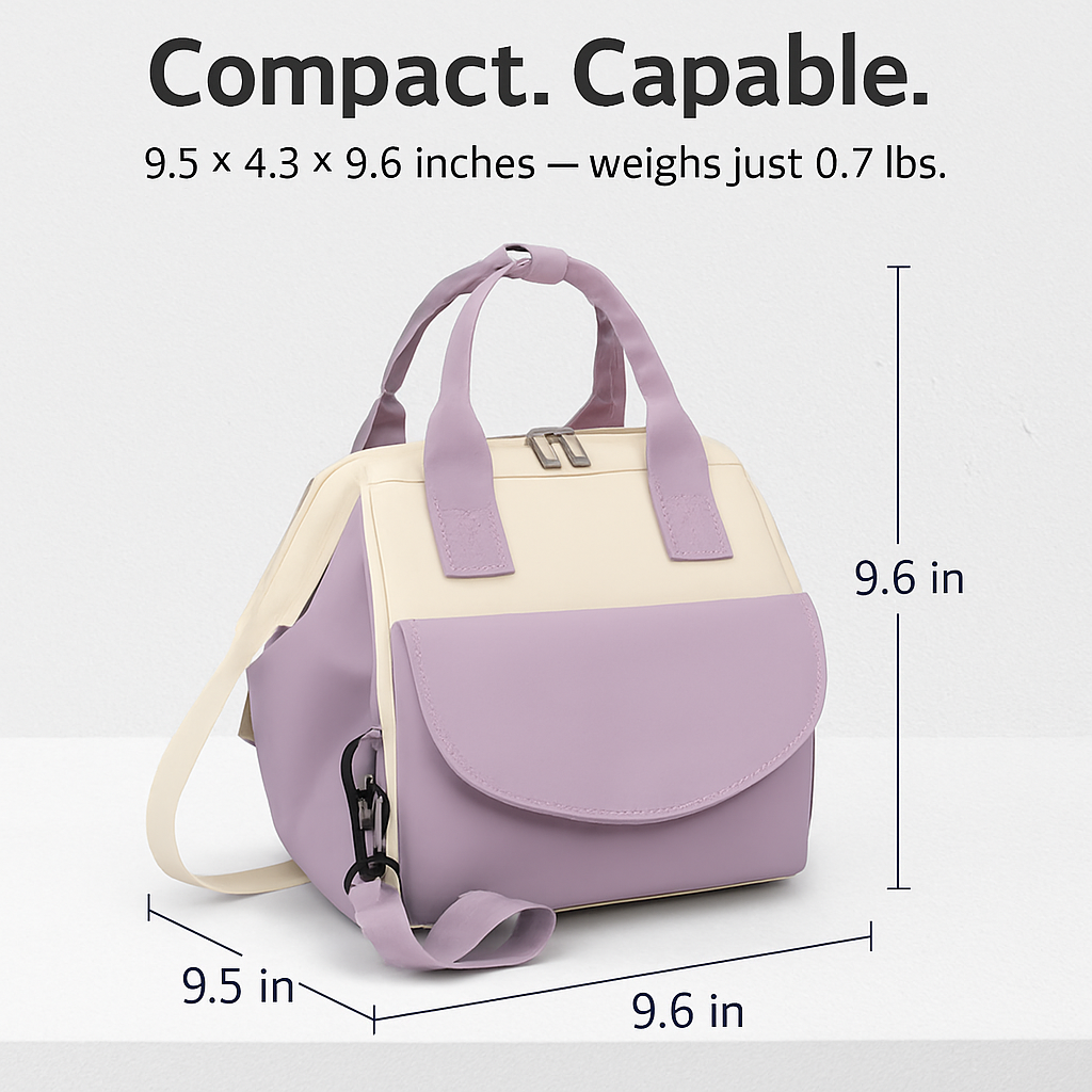 Diaper Bag with 7 Pockets and Insulated Compartments