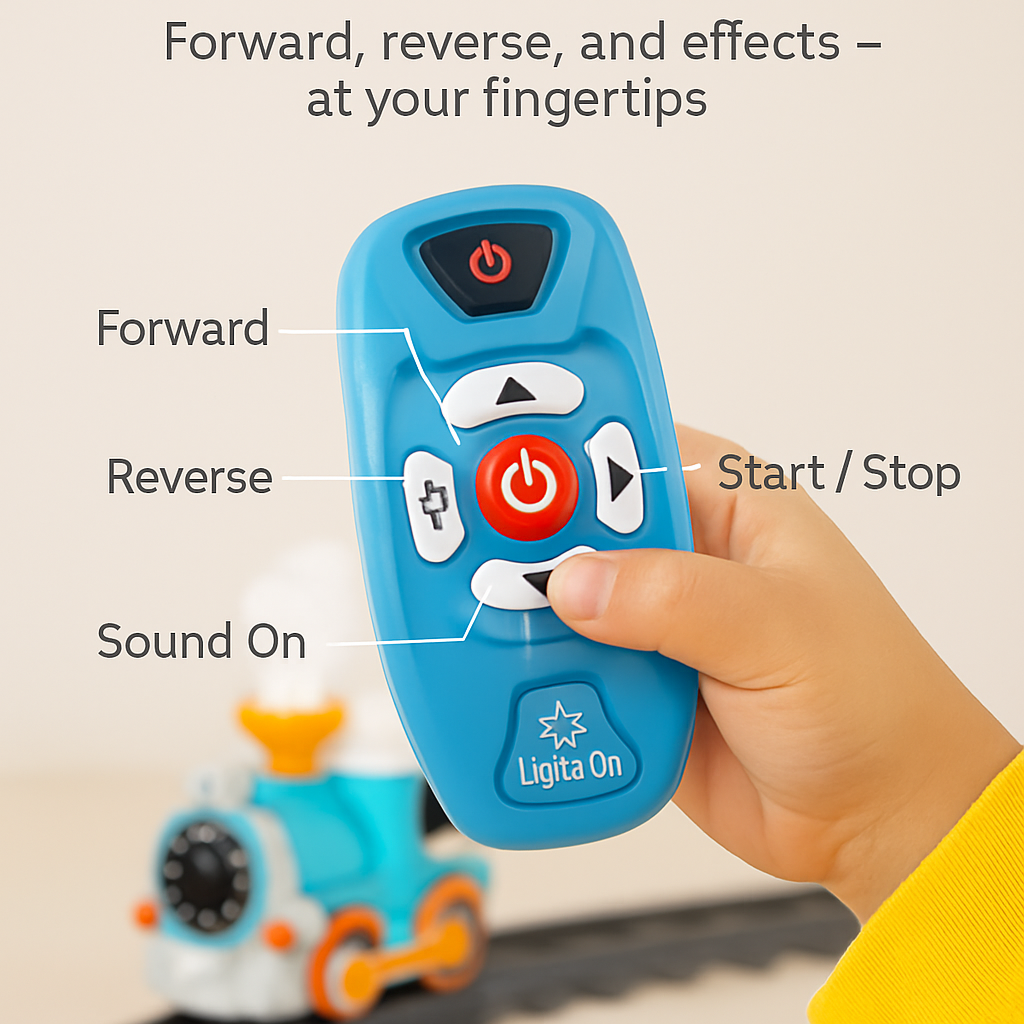 Electric Train Set with Smokes Light Sound Remote Magnetic Train Toys with Locomotive 3 Trucks Gifts for Kids Aged 3 4 5 6 Year Old