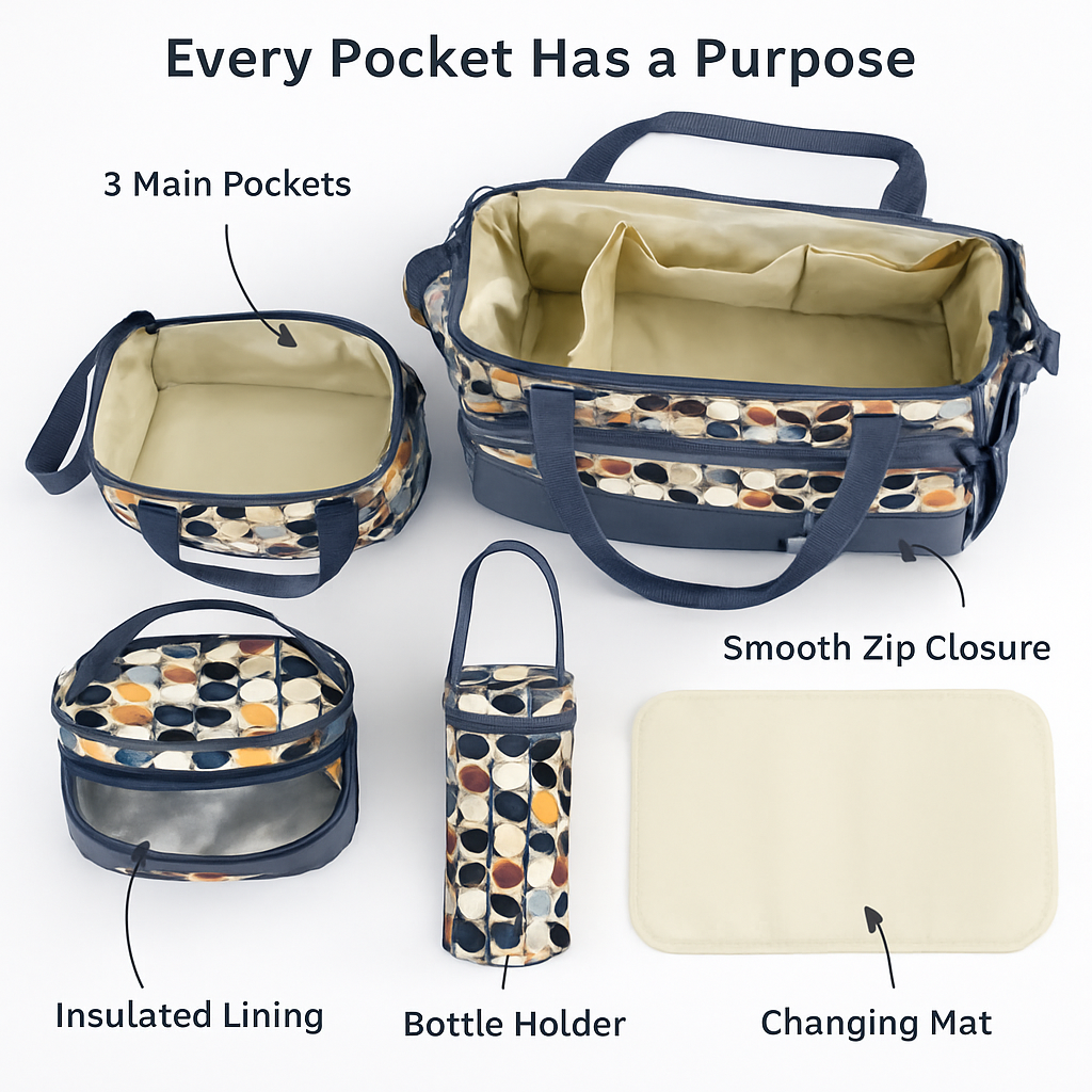 Diaper Bag Set with Changing Pad for Busy Parents