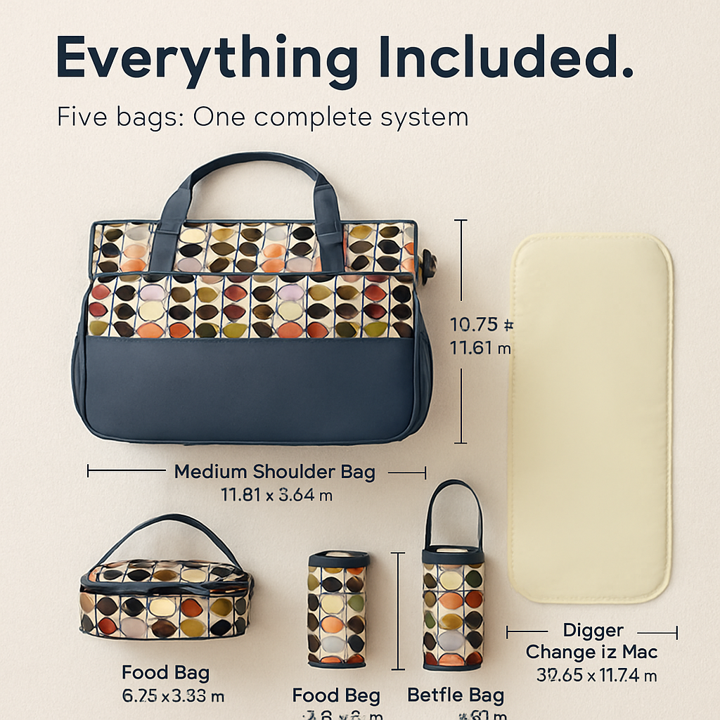Diaper Bag Set with Changing Pad for Busy Parents