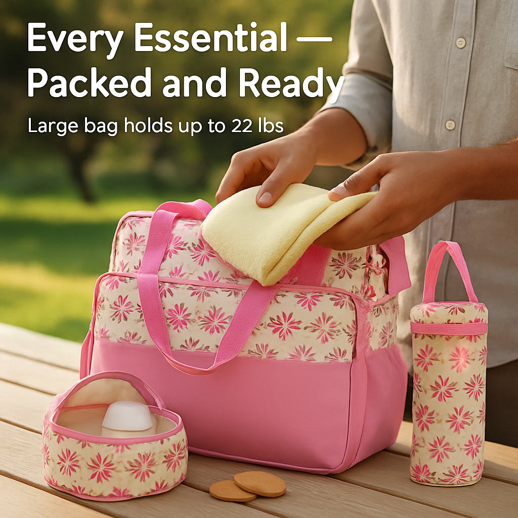 Diaper Bag Set with Changing Pad for Busy Parents
