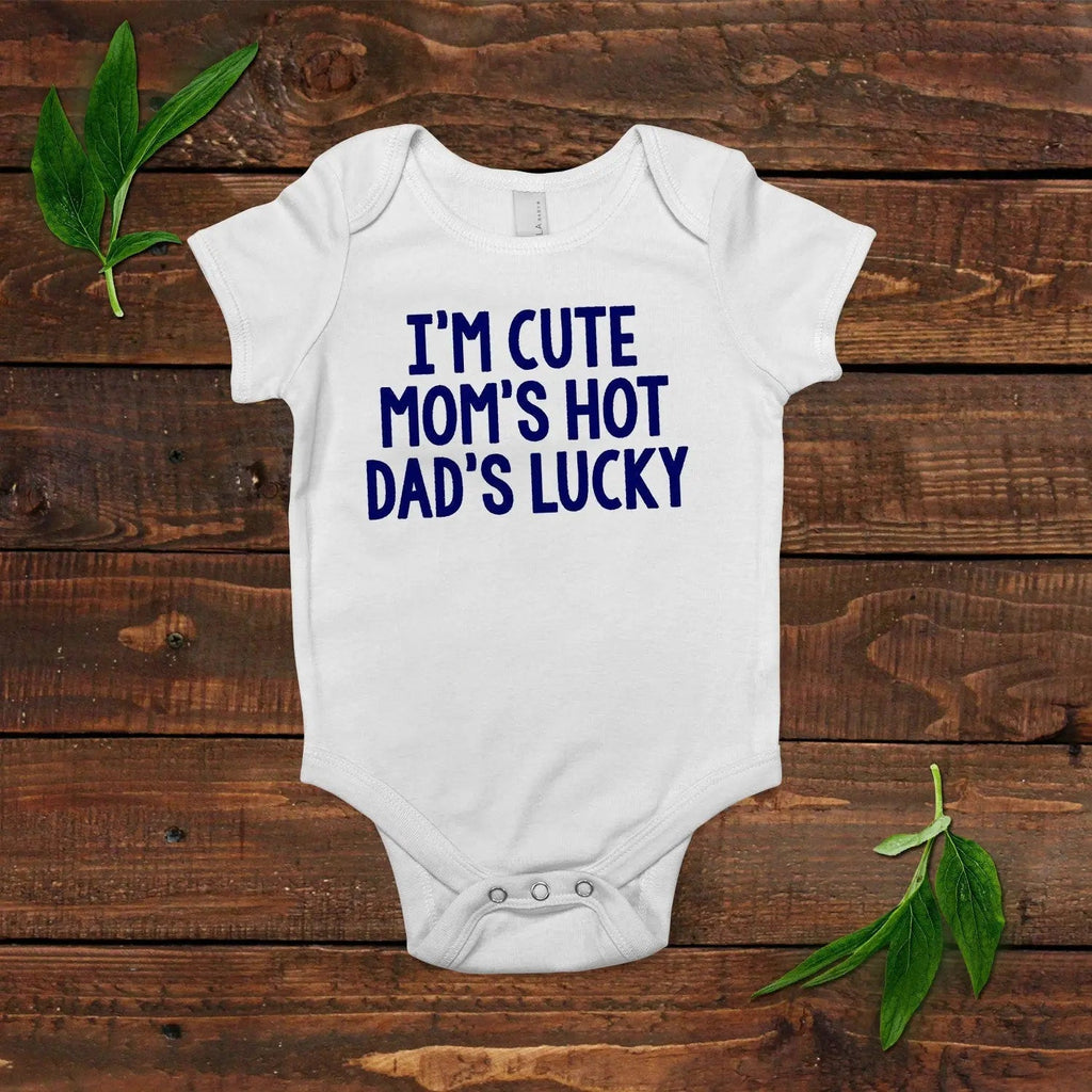 Baby Boy Gift Ideas Funny Baby Boy Shirt - Newborn Baby Boy Blue Clothing - Cute Hot Lucky