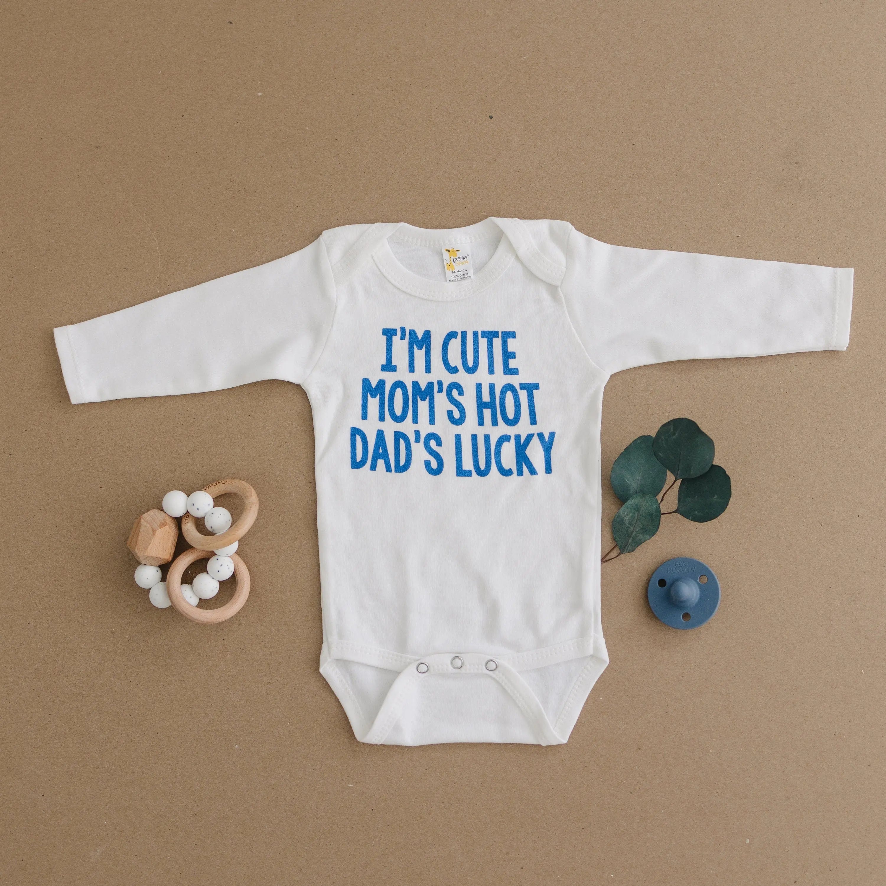Baby Boy Gift Ideas Funny Baby Boy Shirt - Newborn Baby Boy Blue Clothing - Cute Hot Lucky