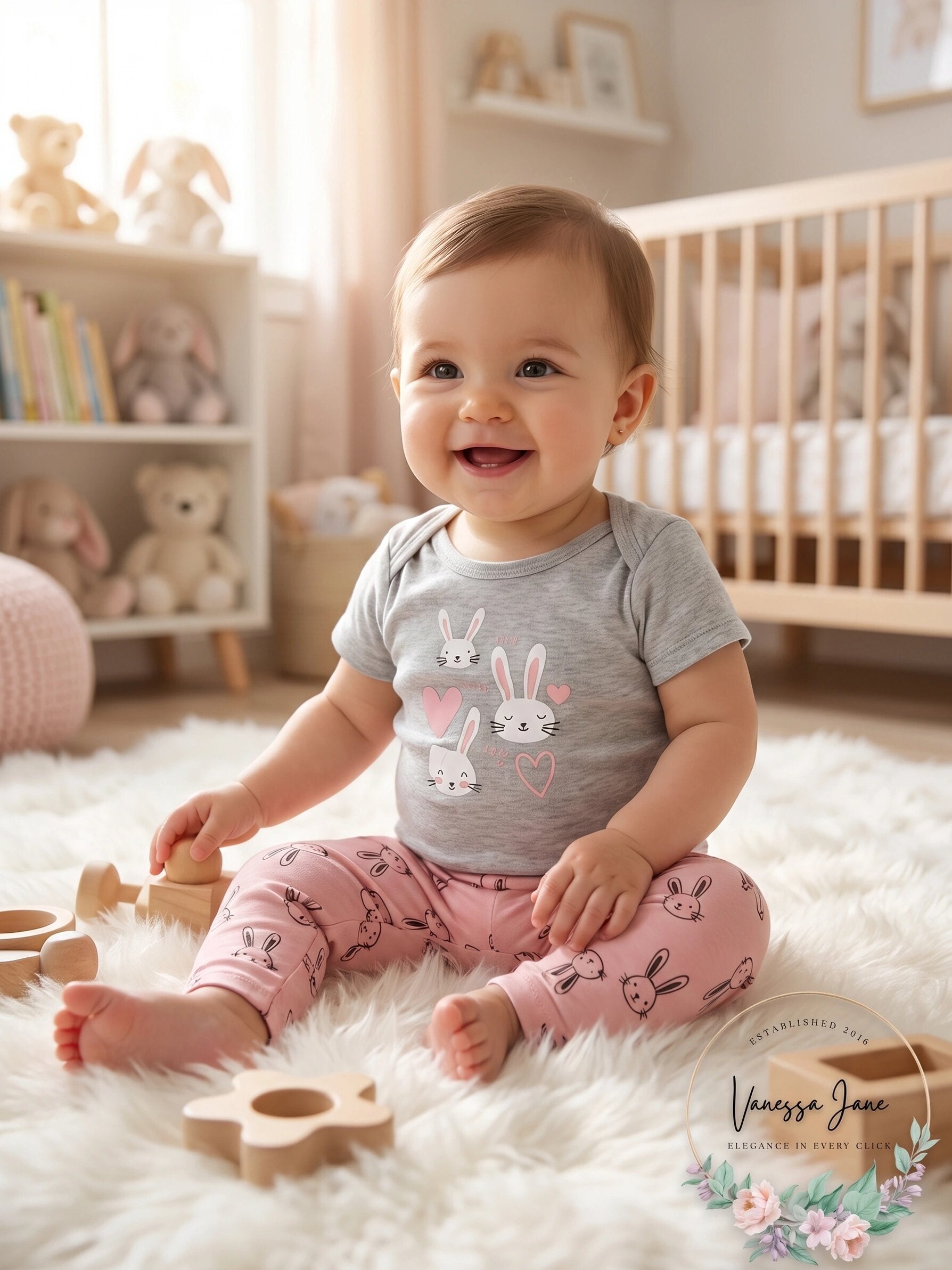 Carters Baby Girls 2-Pc. Bunny Bodysuit and Leggings Cotton Set