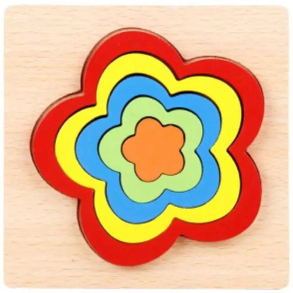 Montessori Cartoon Animal Educational Wooden Beaded Geometry  Digital Clock Puzzles Matching Clock Toy For Children