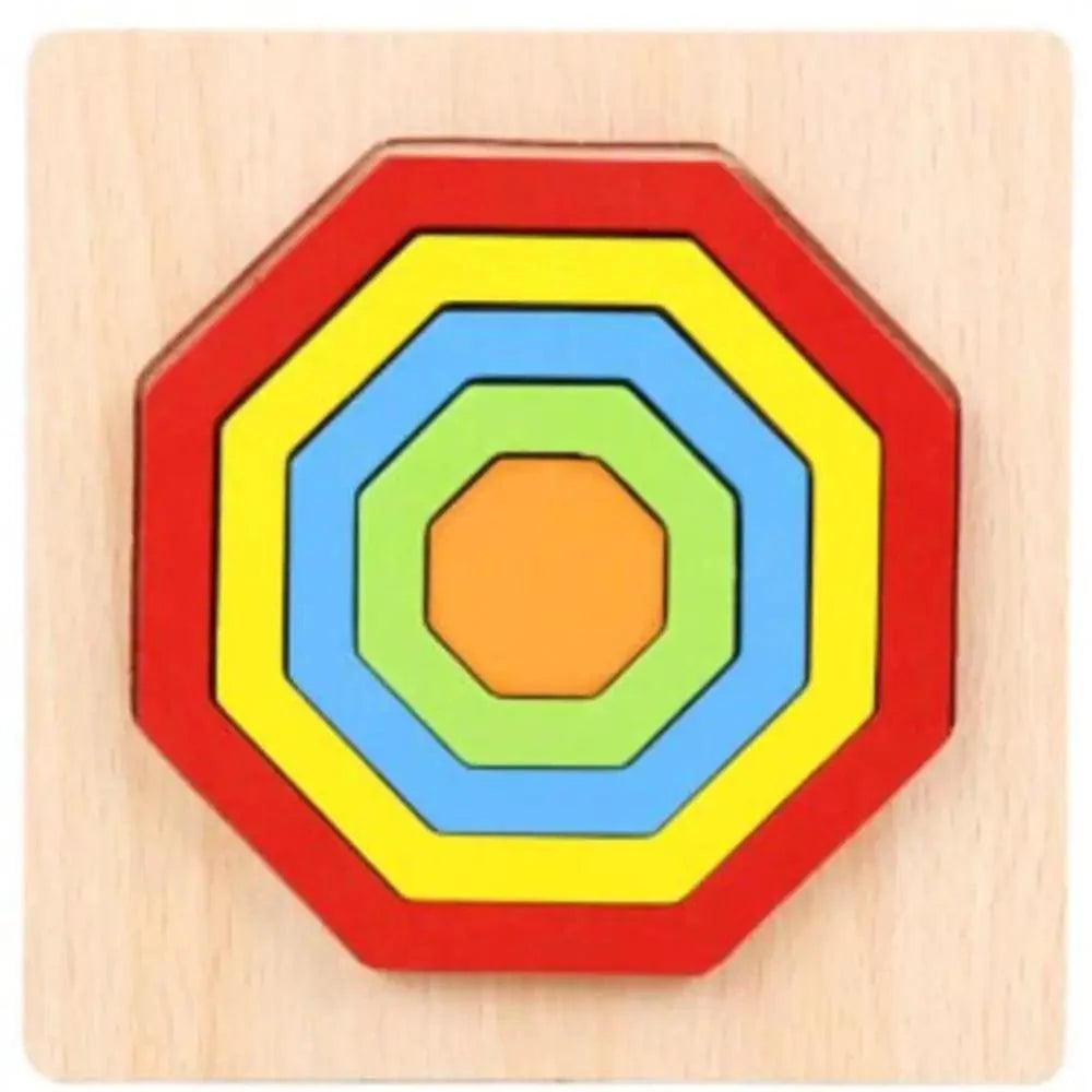 Montessori Cartoon Animal Educational Wooden Beaded Geometry  Digital Clock Puzzles Matching Clock Toy For Children