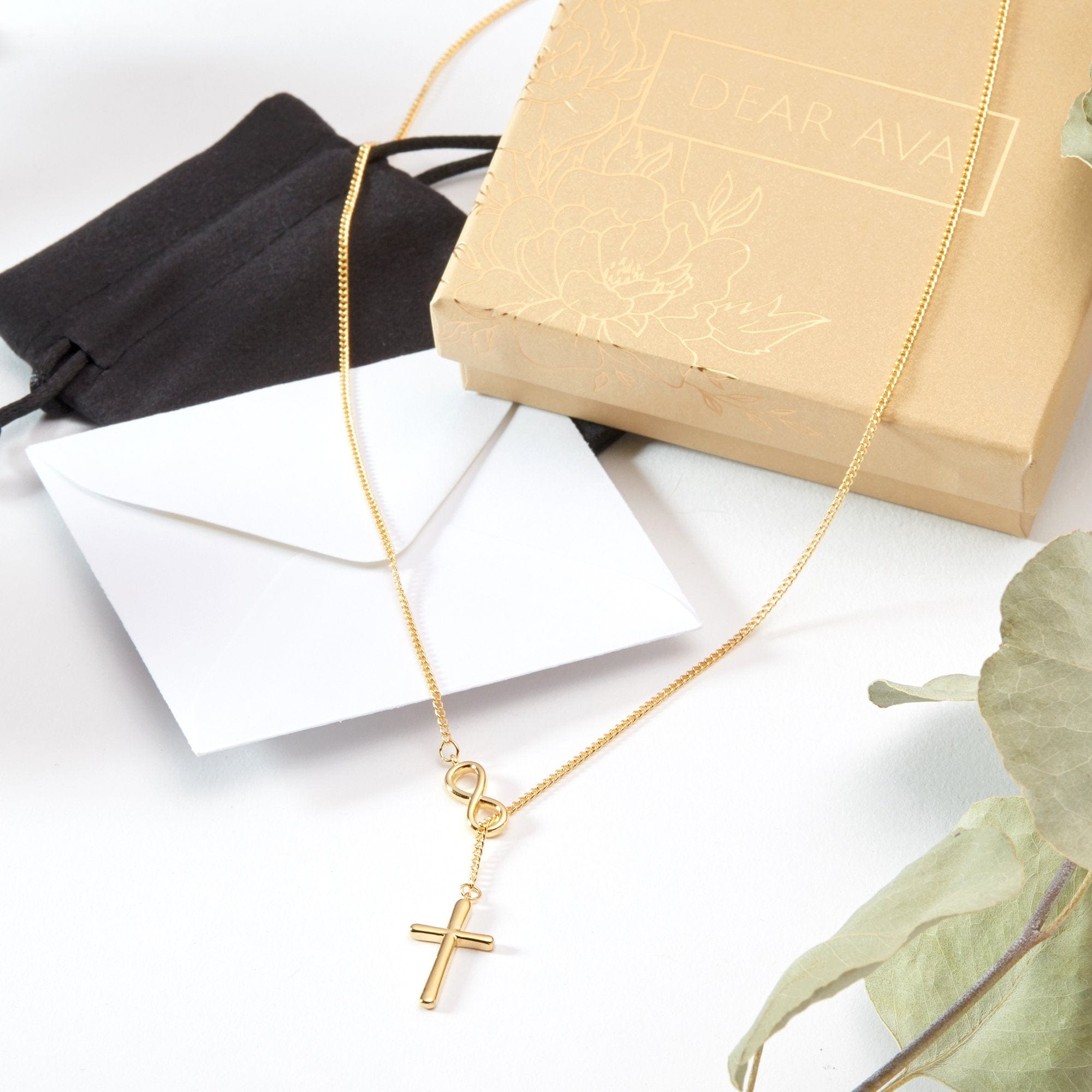 Mother & Daughter Infinity Cross  Necklace