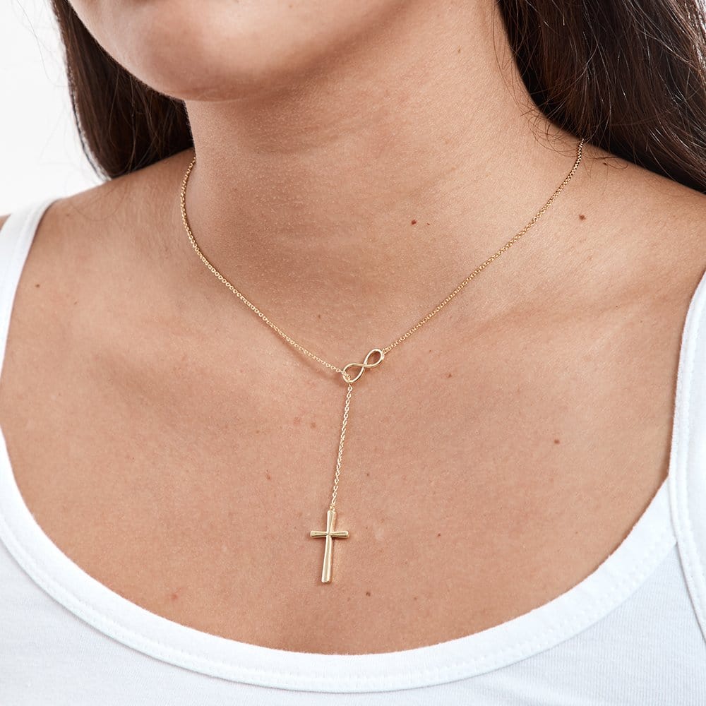 Mother & Daughter Infinity Cross  Necklace
