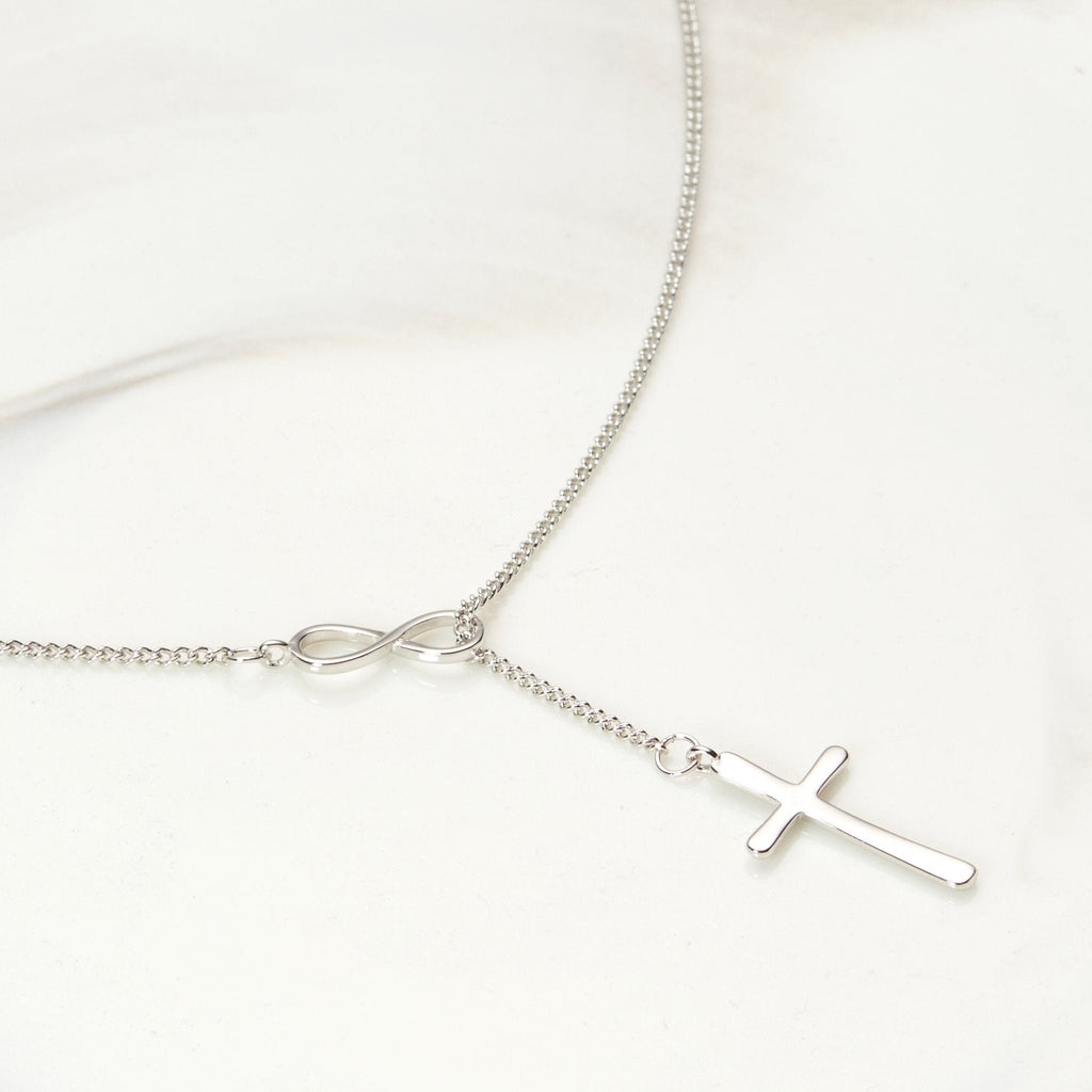 Mother & Daughter Infinity Cross  Necklace