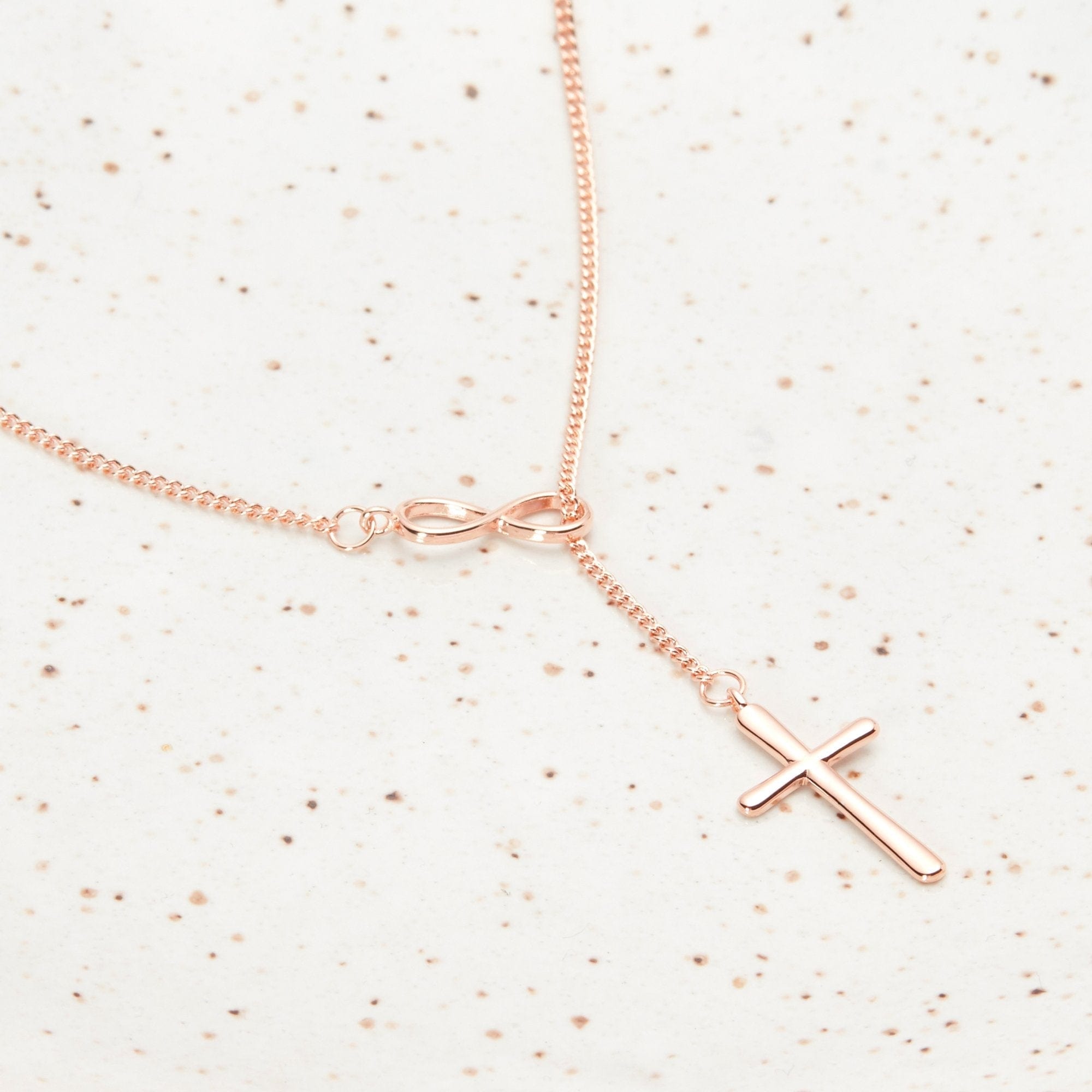 Mother & Daughter Infinity Cross  Necklace