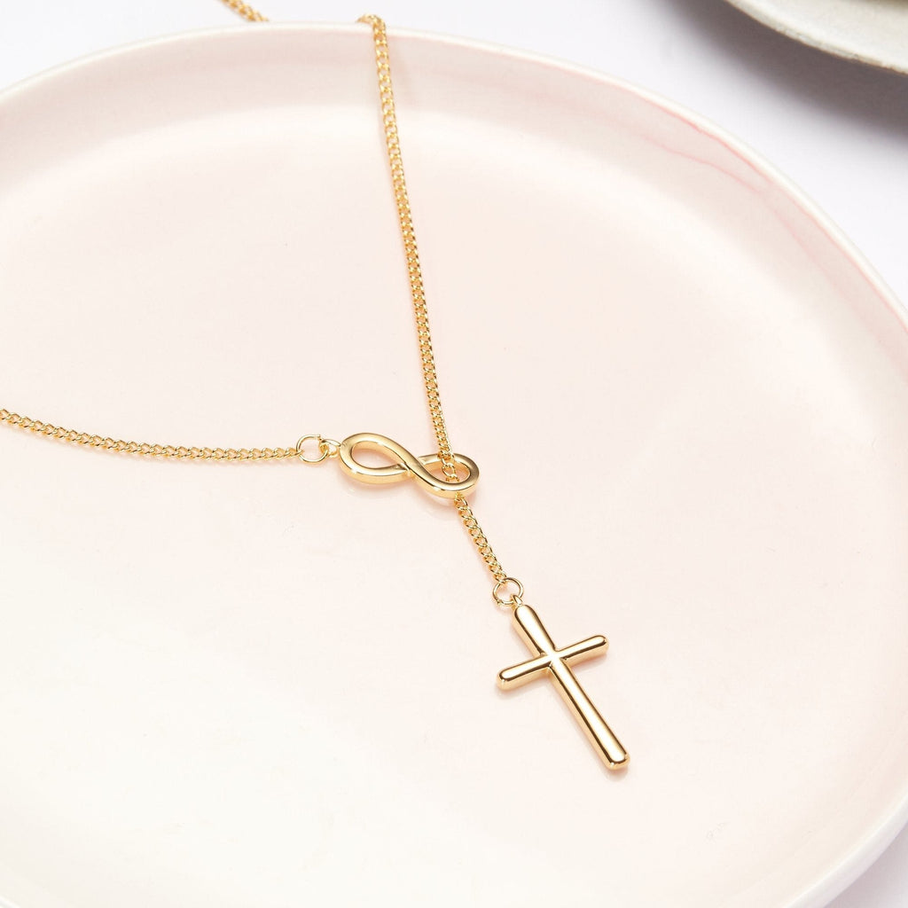 Mother & Daughter Infinity Cross  Necklace