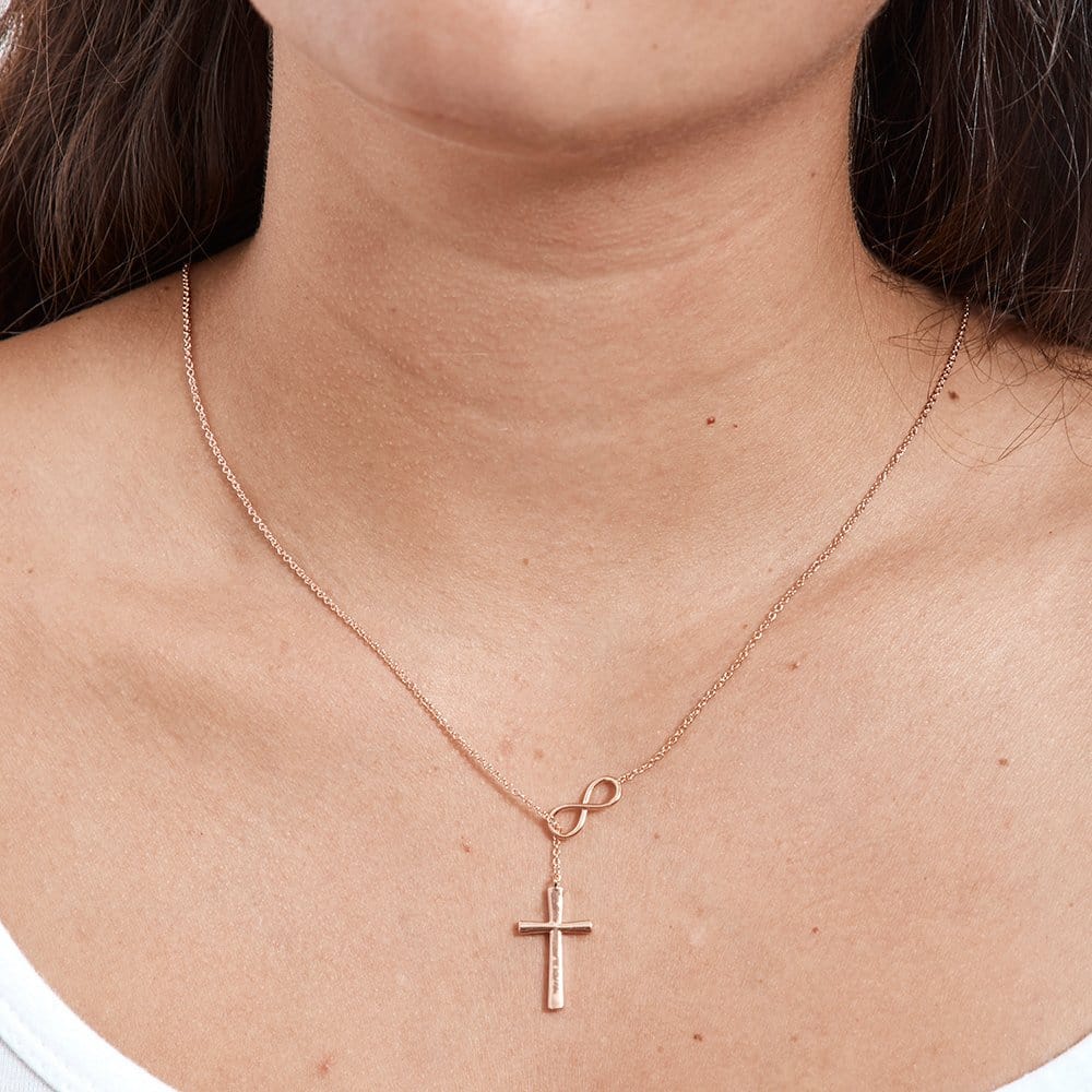 Mother & Daughter Infinity Cross  Necklace