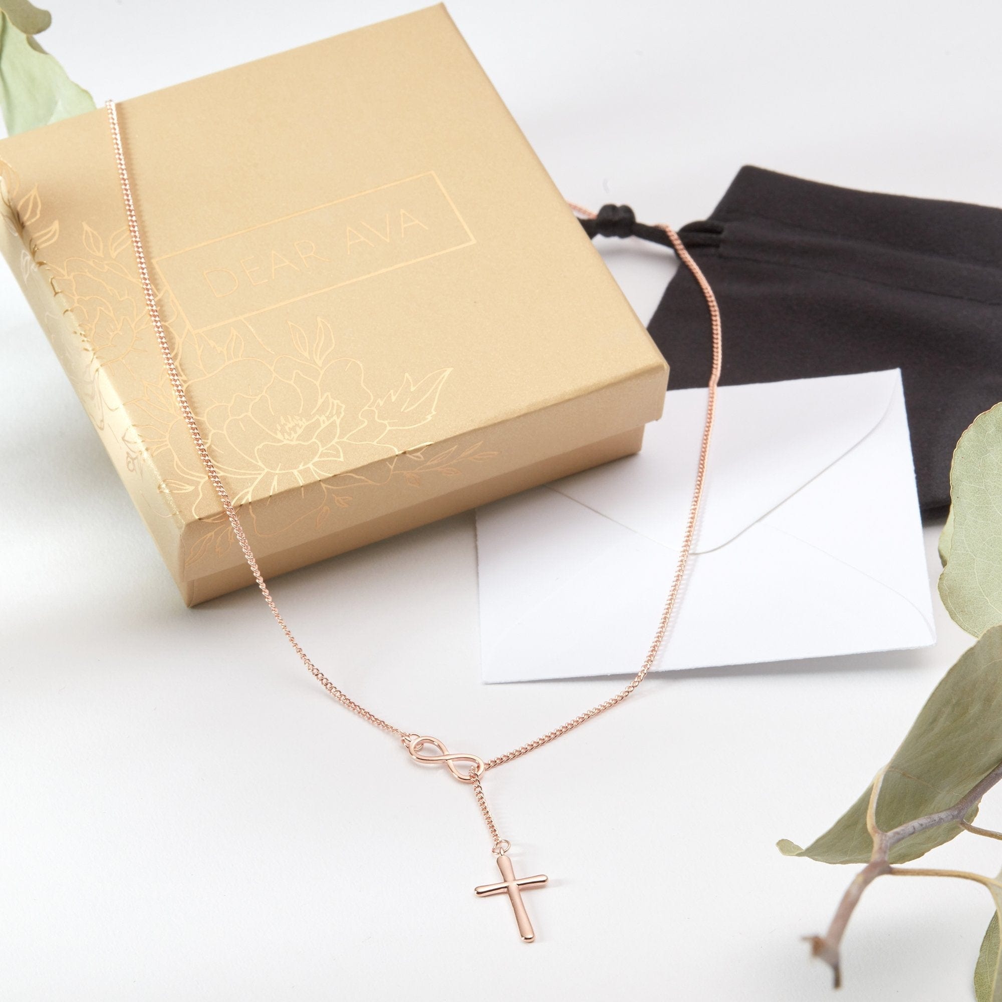 Mother & Daughter Infinity Cross  Necklace
